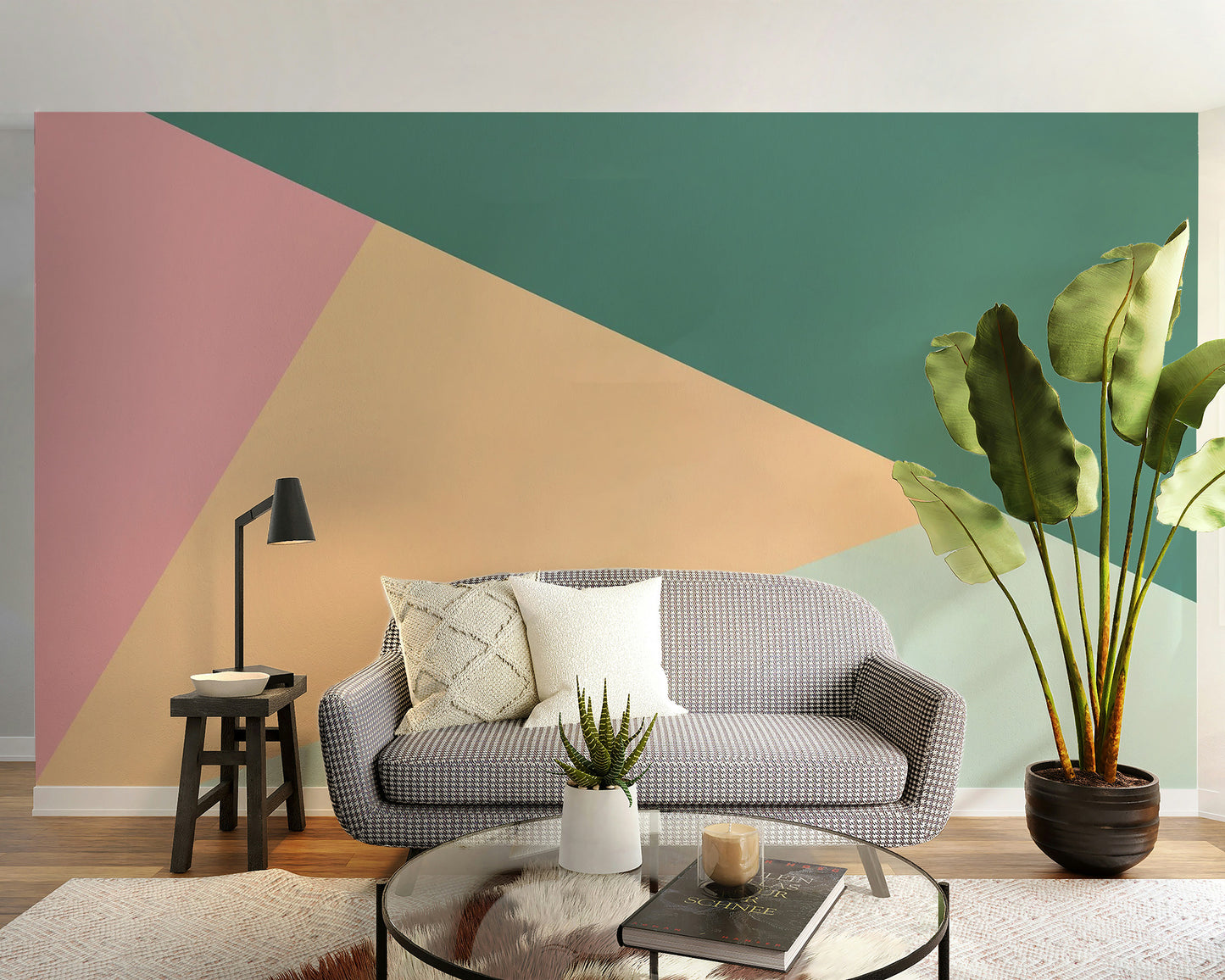 Colorful Geometric Triangle Shaped Wallpaper