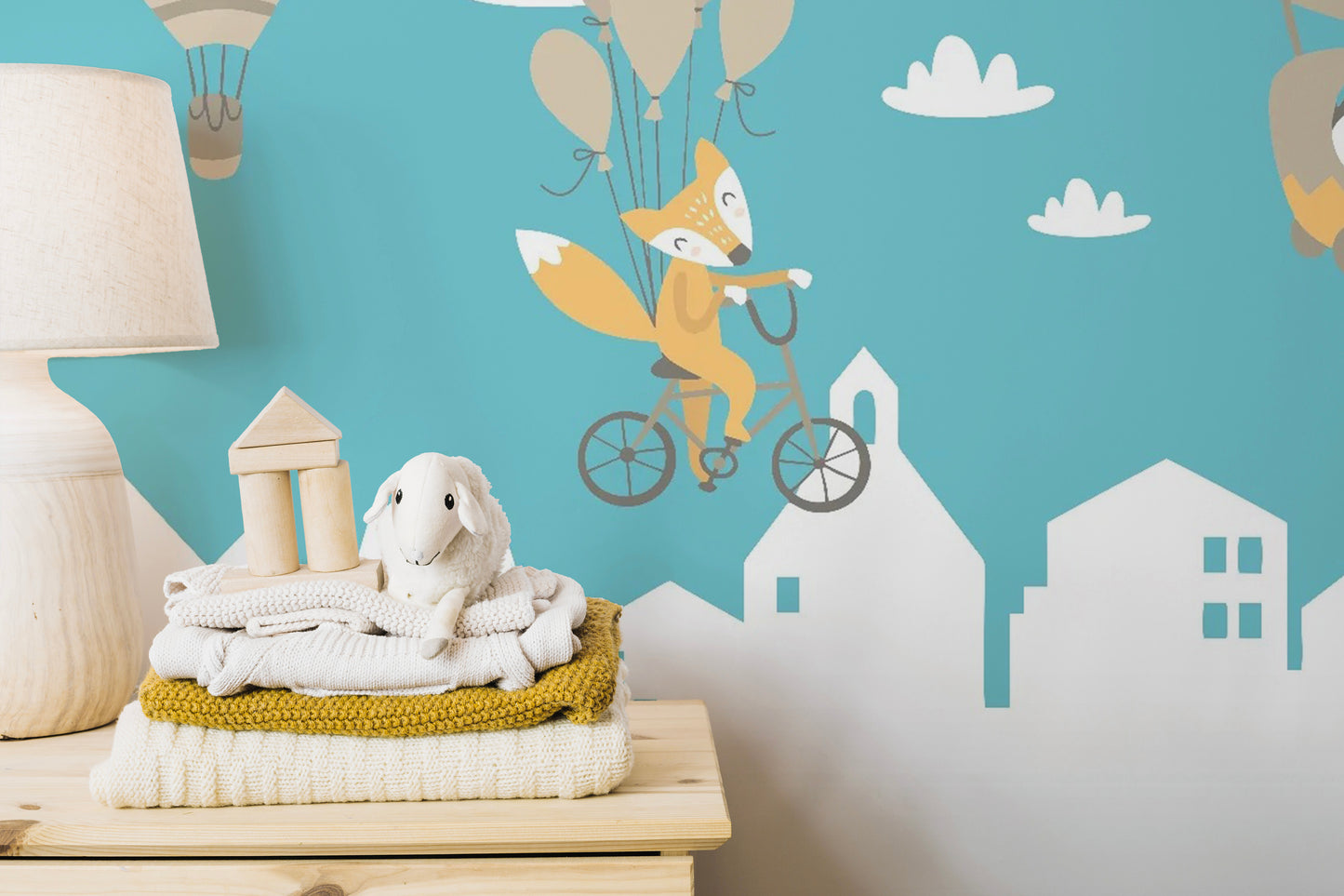 Kids Animated Motifs Wallpaper Mural