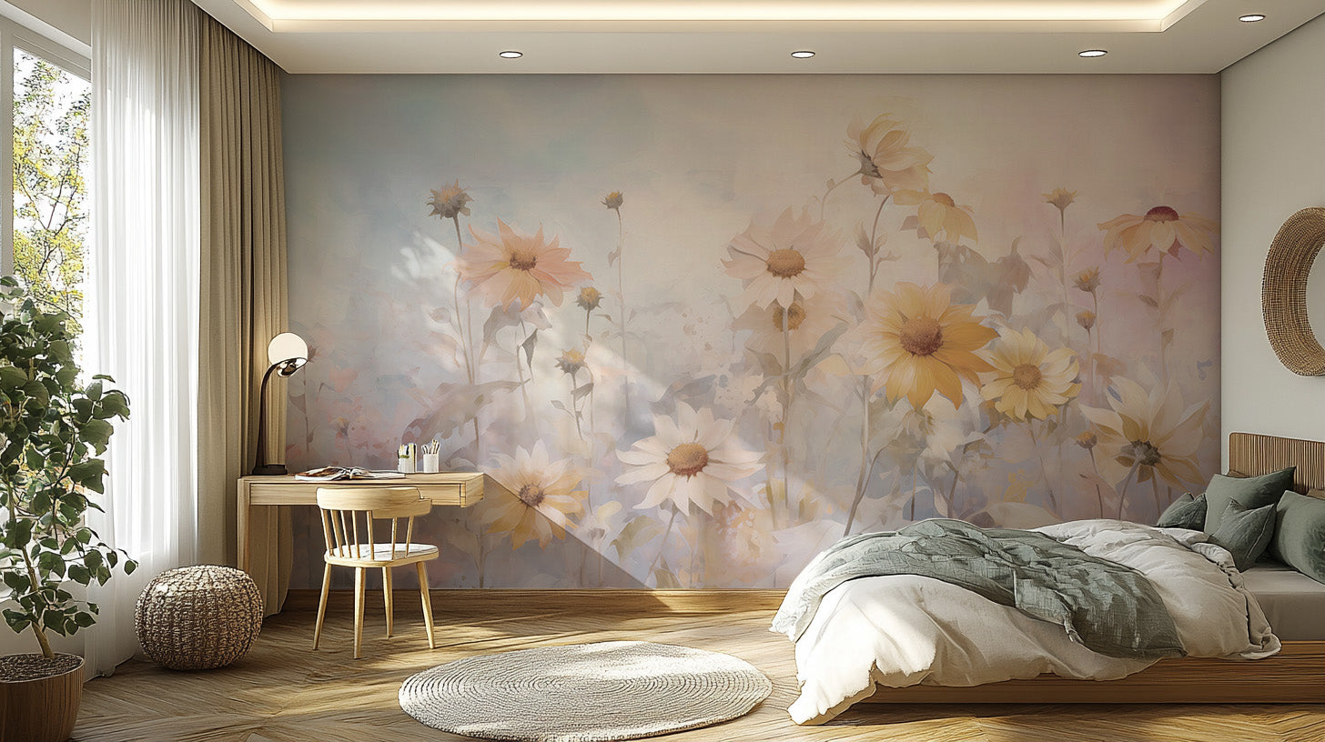 Stunning marigold flower wallpaper murals for a lively, vibrant atmosphere.