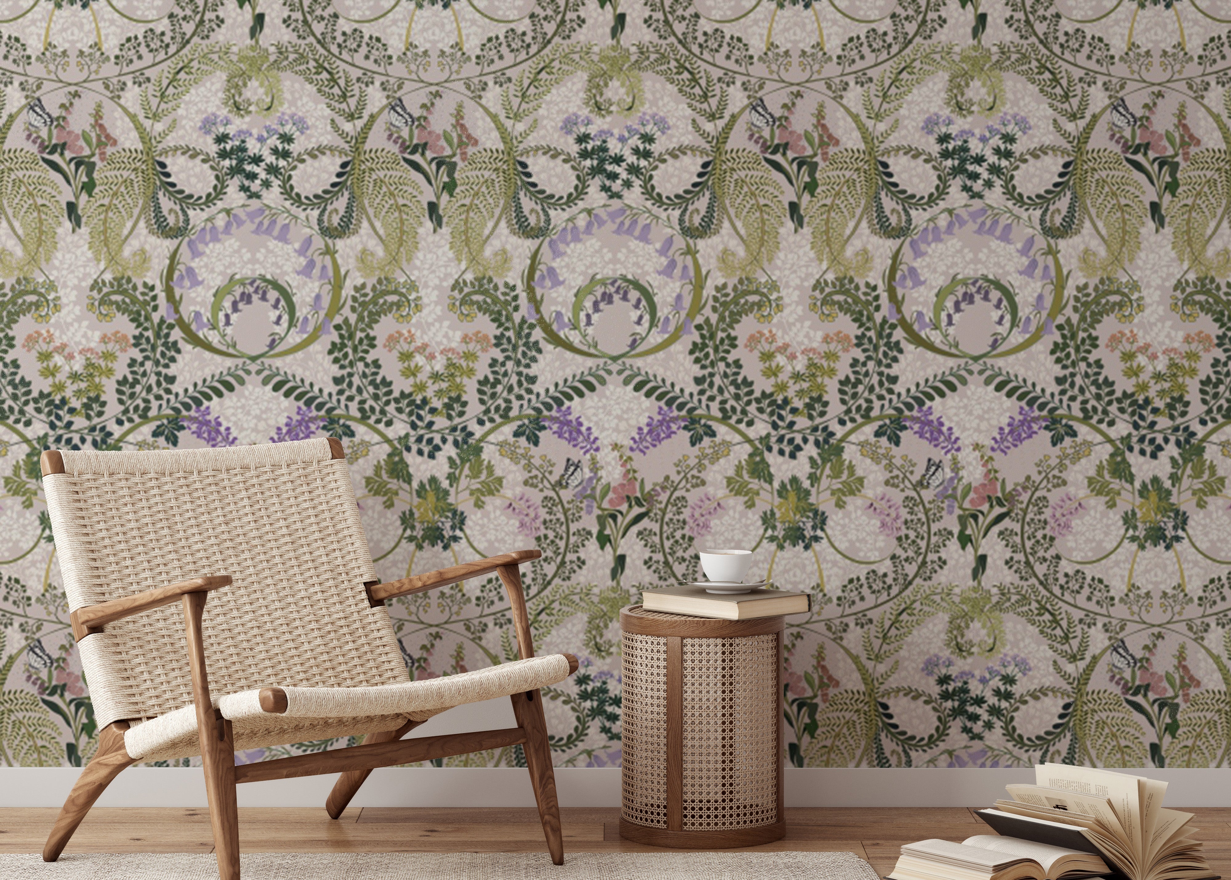 Enchanted Forest Fauna wallpaper with magical woodland design.