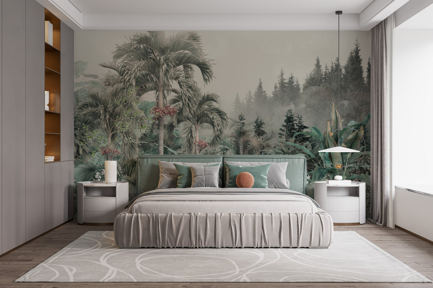 Lushly Green Jungle Trees Wallpaper Wall Mural - Giffywalls