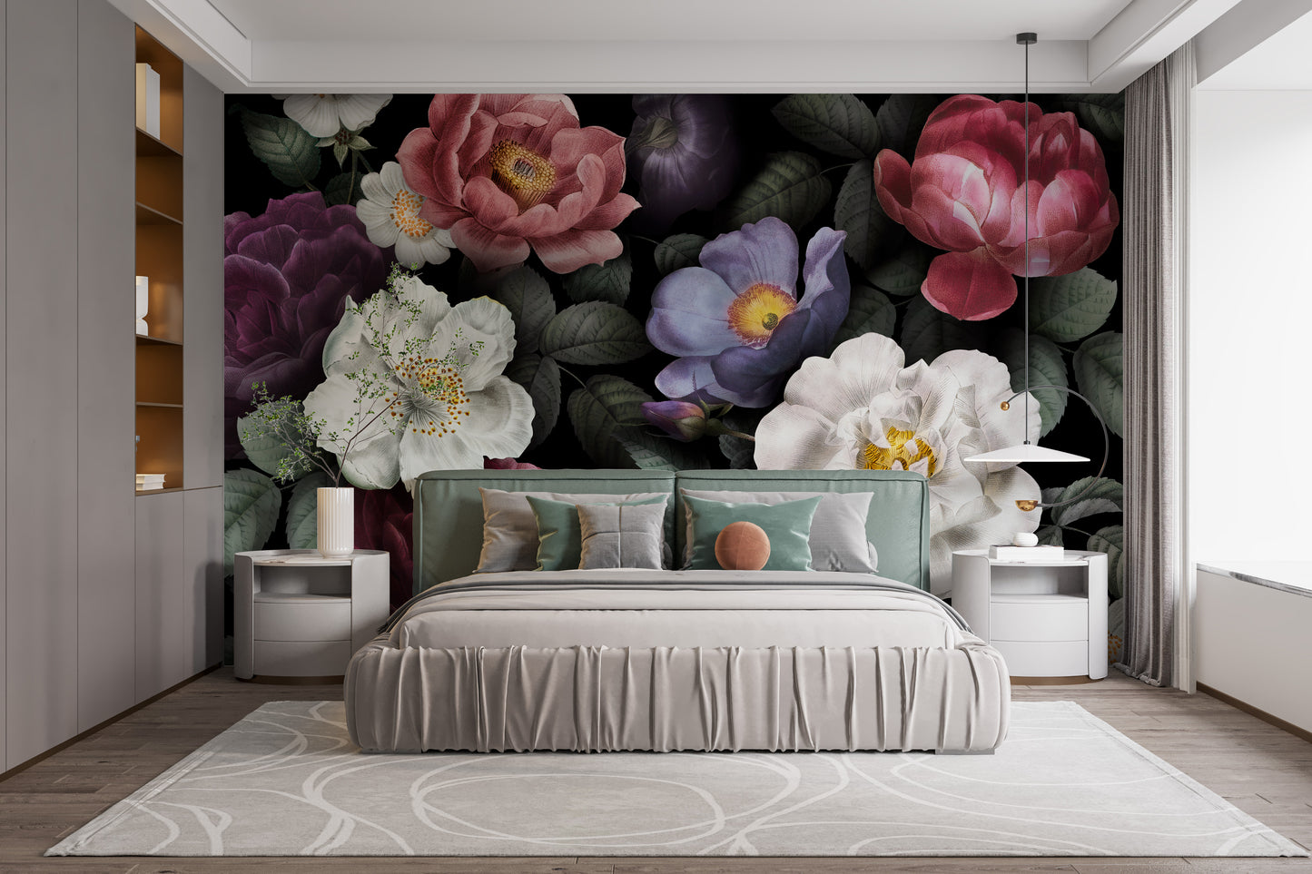 Flower Dark Background Wallpaper Murals