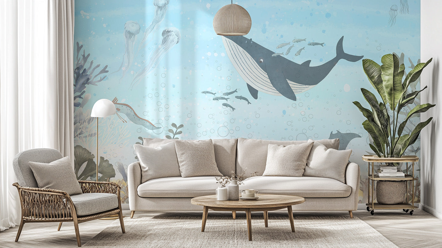 Oceanic Harmony Mural self-adhesive wallpaper