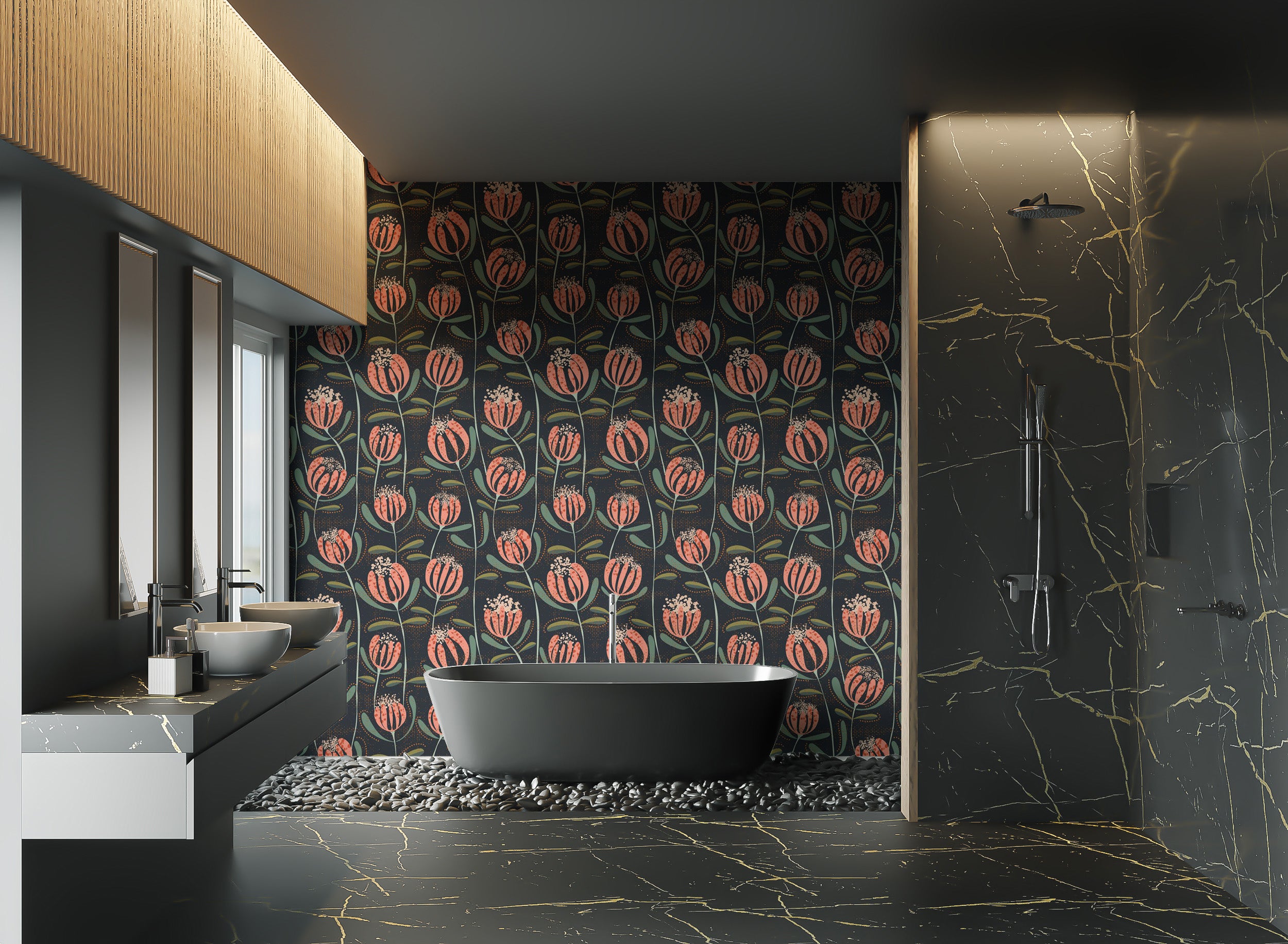 Modern floral wallpaper for chic homes