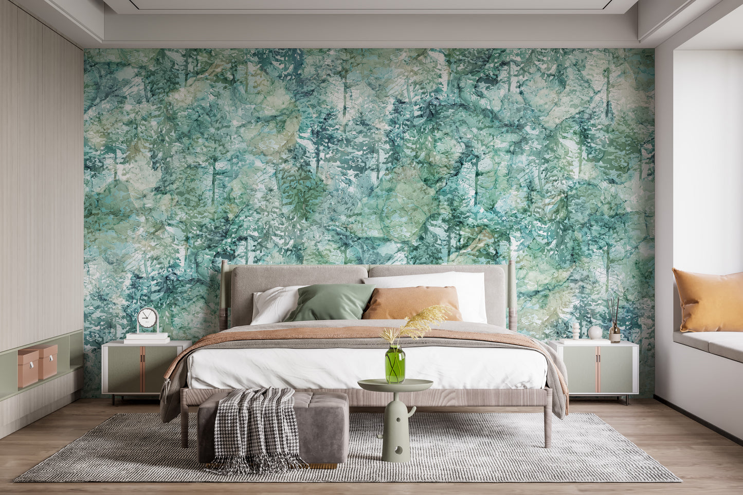 Fresh Green Vibes Tropical Forest Wallpaper Mural