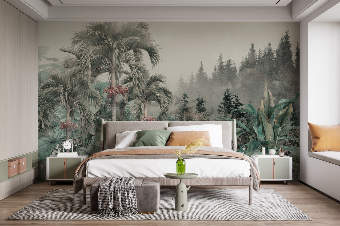 Lushly Green Jungle Trees Wallpaper Wall Mural