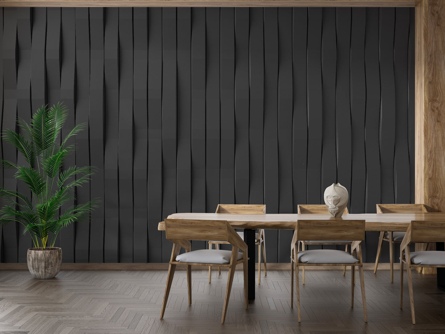 Sophisticated black tile design perfect for accent walls
