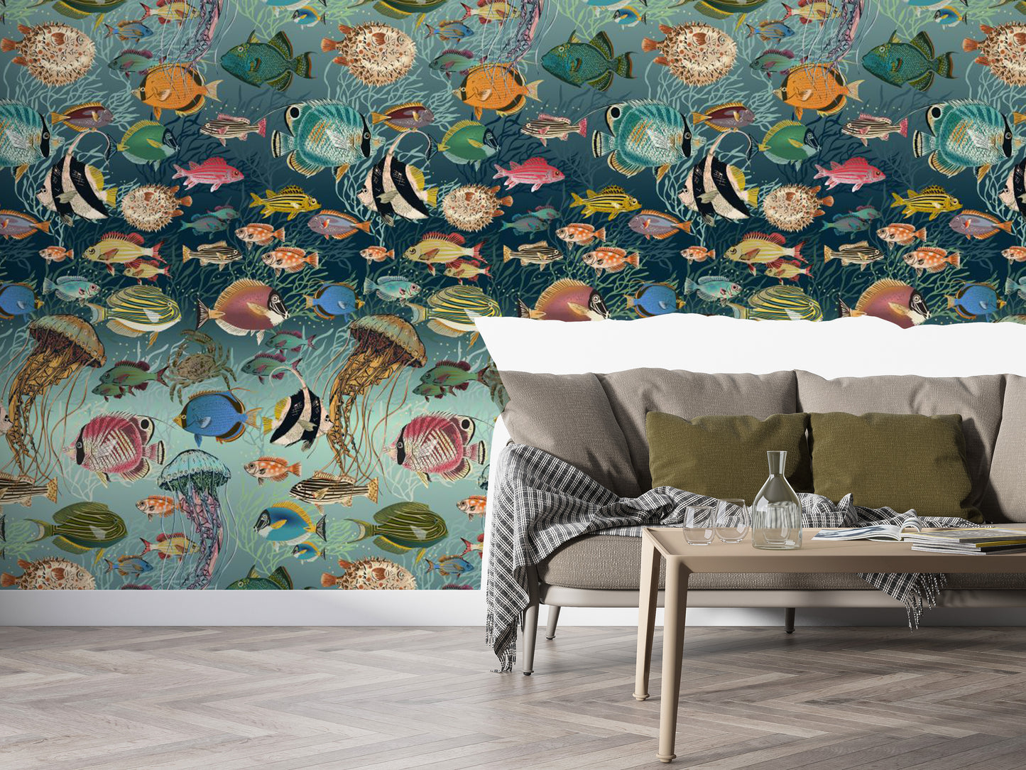 Enchanting Marine Mosaic Wallpaper