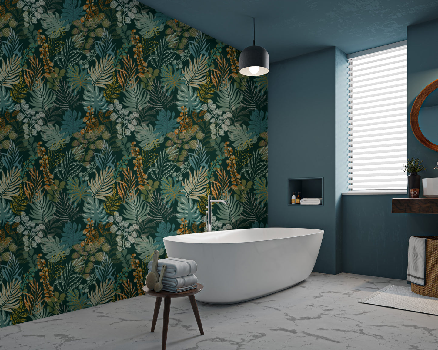 Nightfall-inspired removable foliage wallpaper design