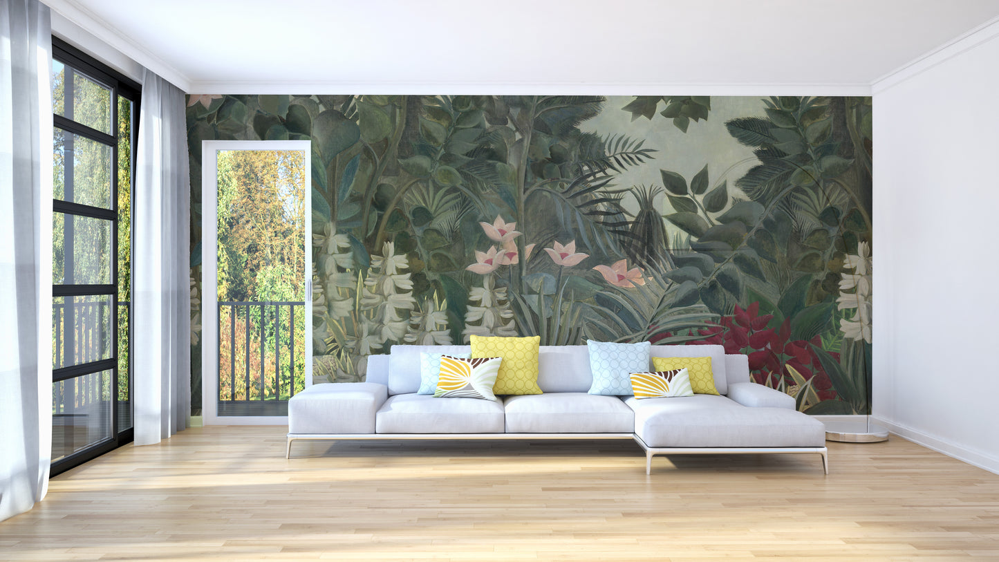 Glorious Green Watercolor Forest Wallpaper Murals - Giffywalls