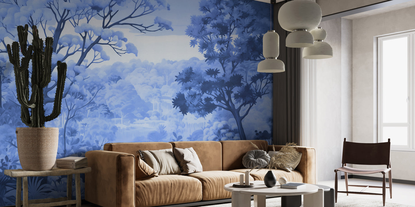 Add warmth to your space with a watercolor autumn forest mural wallpaper.