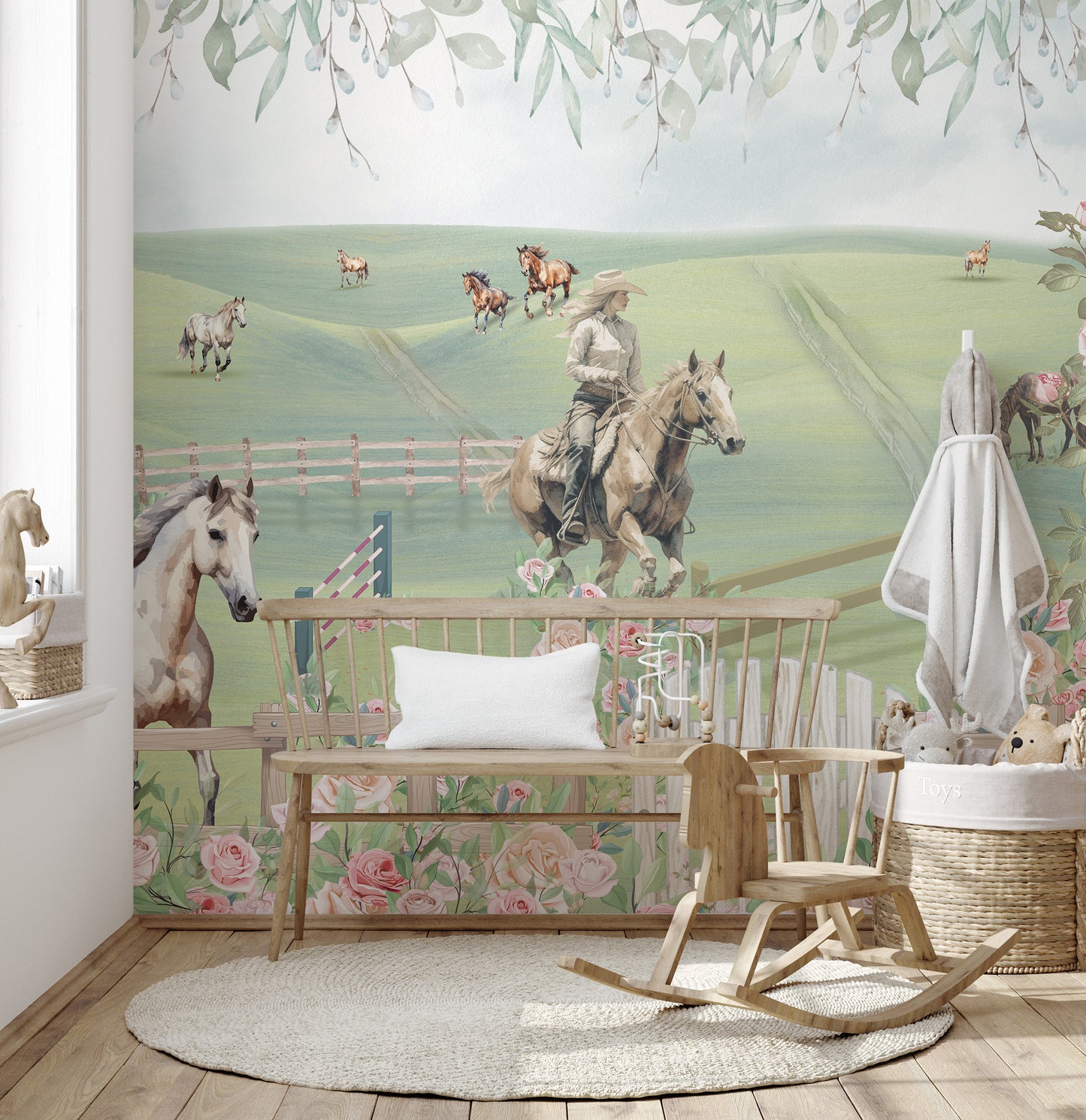 Pastoral Pony Playland Wall Mural - Giffywalls