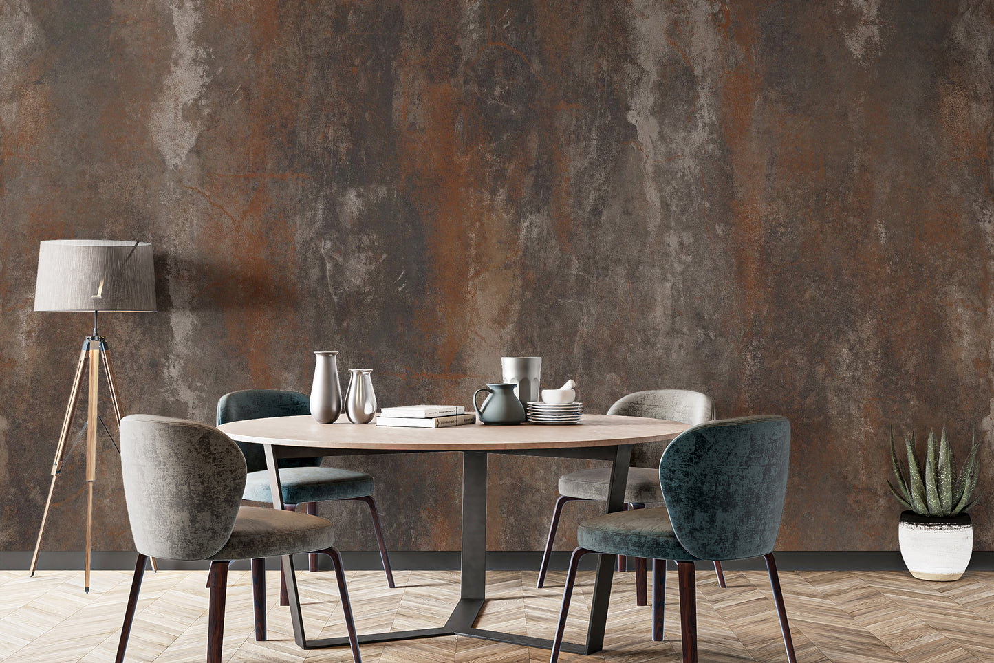 Rustic Metal Texture Wallpaper Mural