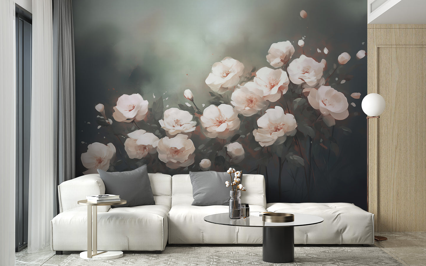 White Roses Wallpaper Mural