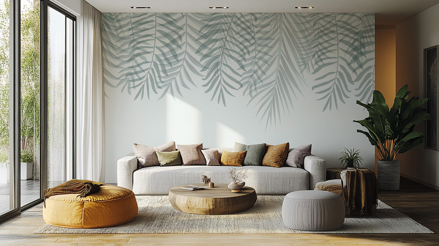 Nature-inspired Arctic Palm Whisper Mural art