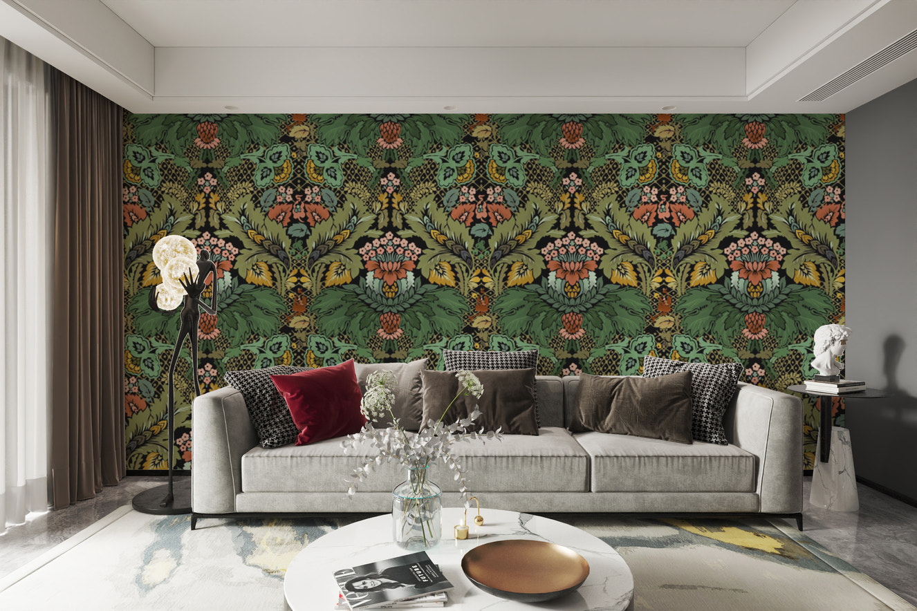 Victorian Floral Elegance wallpaper with intricate floral patterns.
