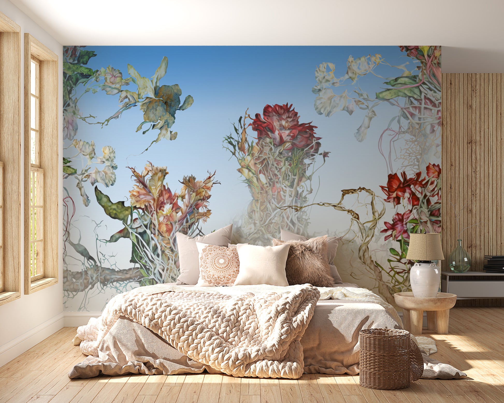 Colorful Flowering Roots Wallpaper Murals - Giffywalls