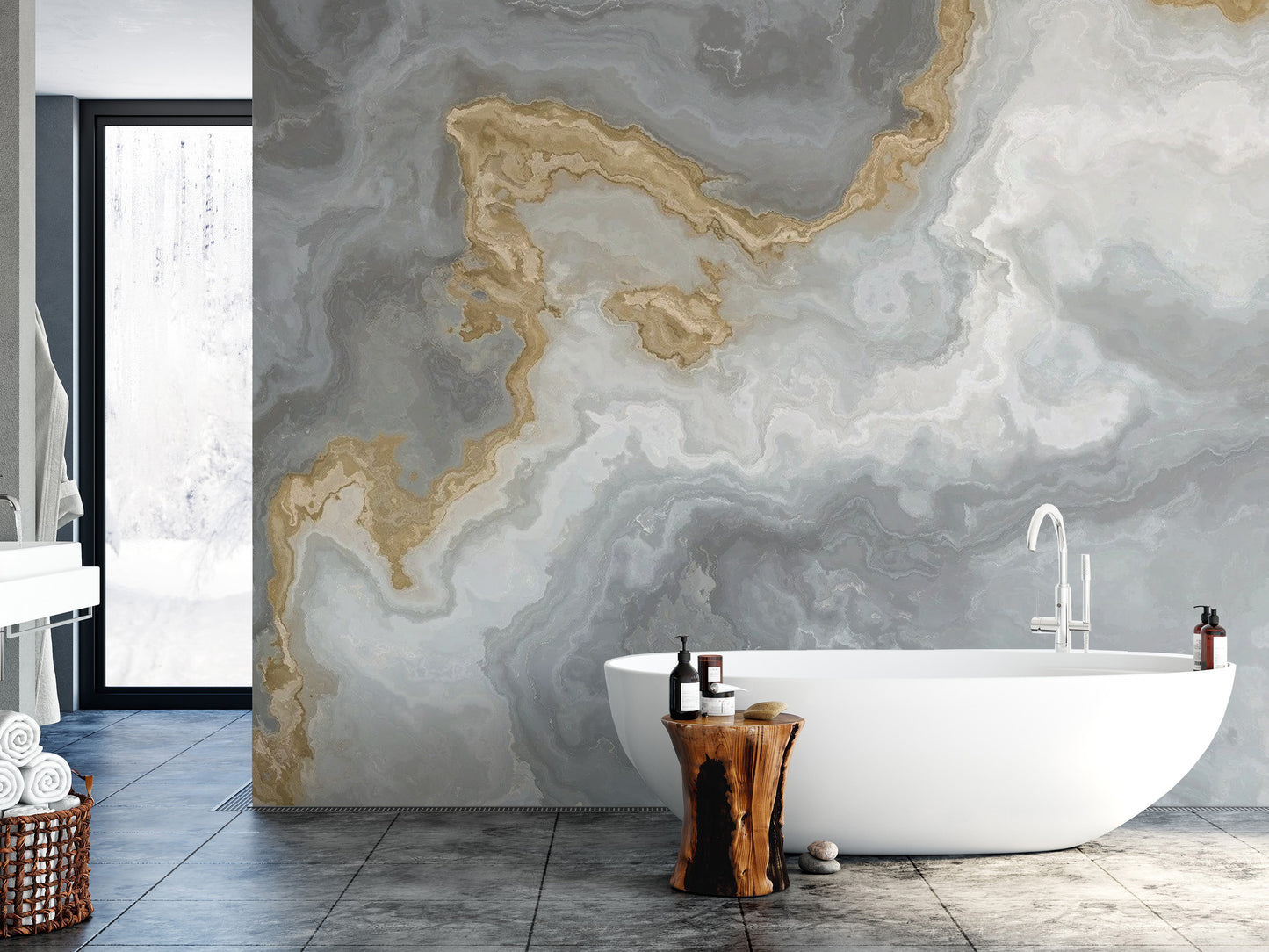 Gray Marble Wallpaper Mural