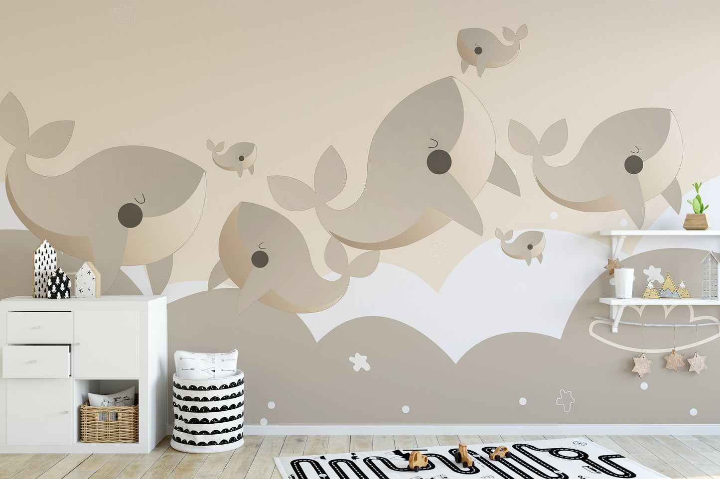 Cuddly Cetaceans Wall Mural