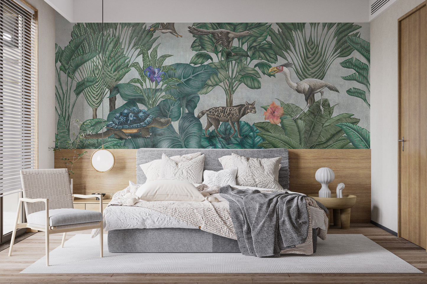 Artistic Painted Wildlife Forest Wallpaper Mural - Giffywalls