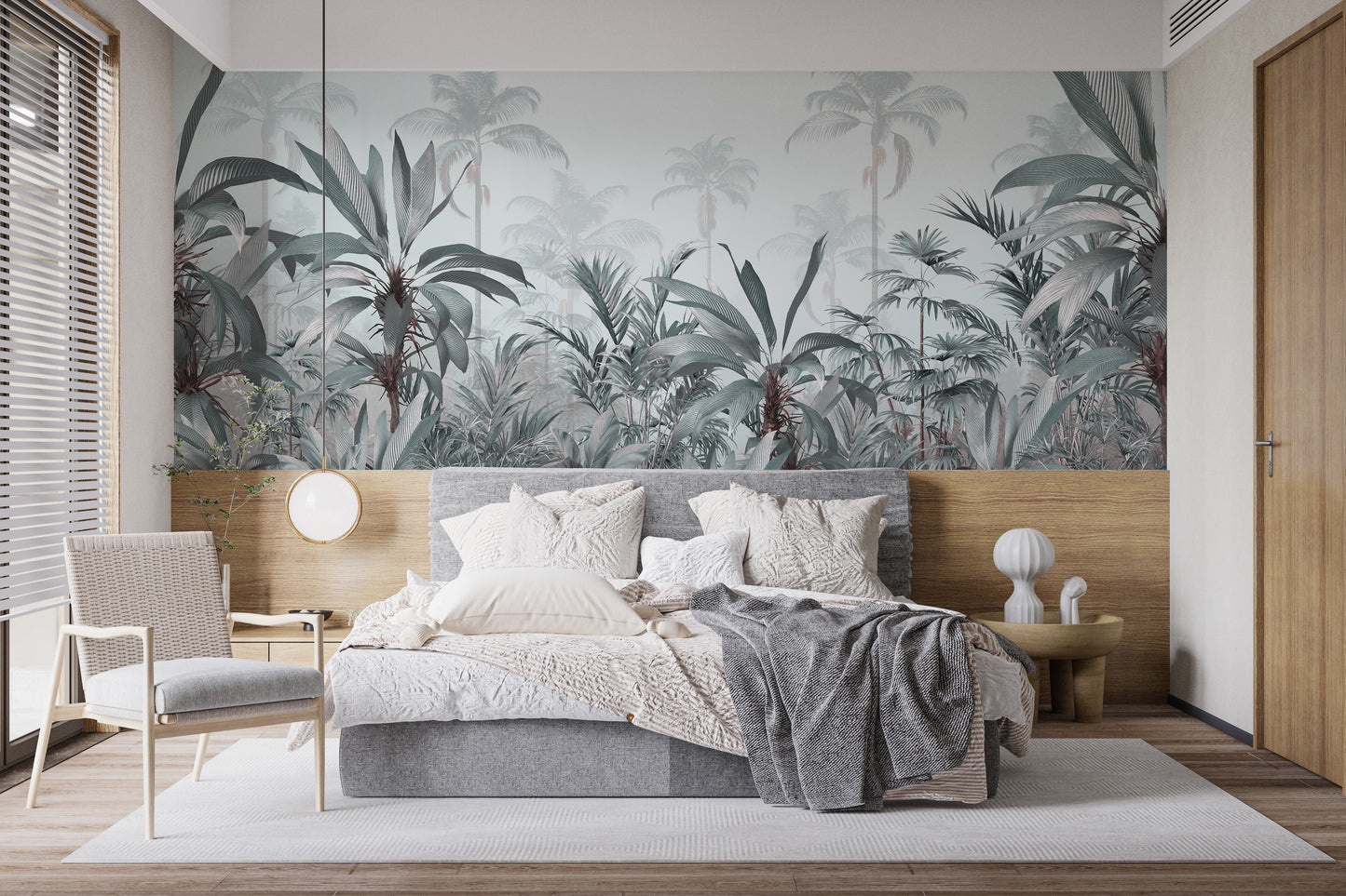 Watercolor Riverside Forest Wallpaper Mural