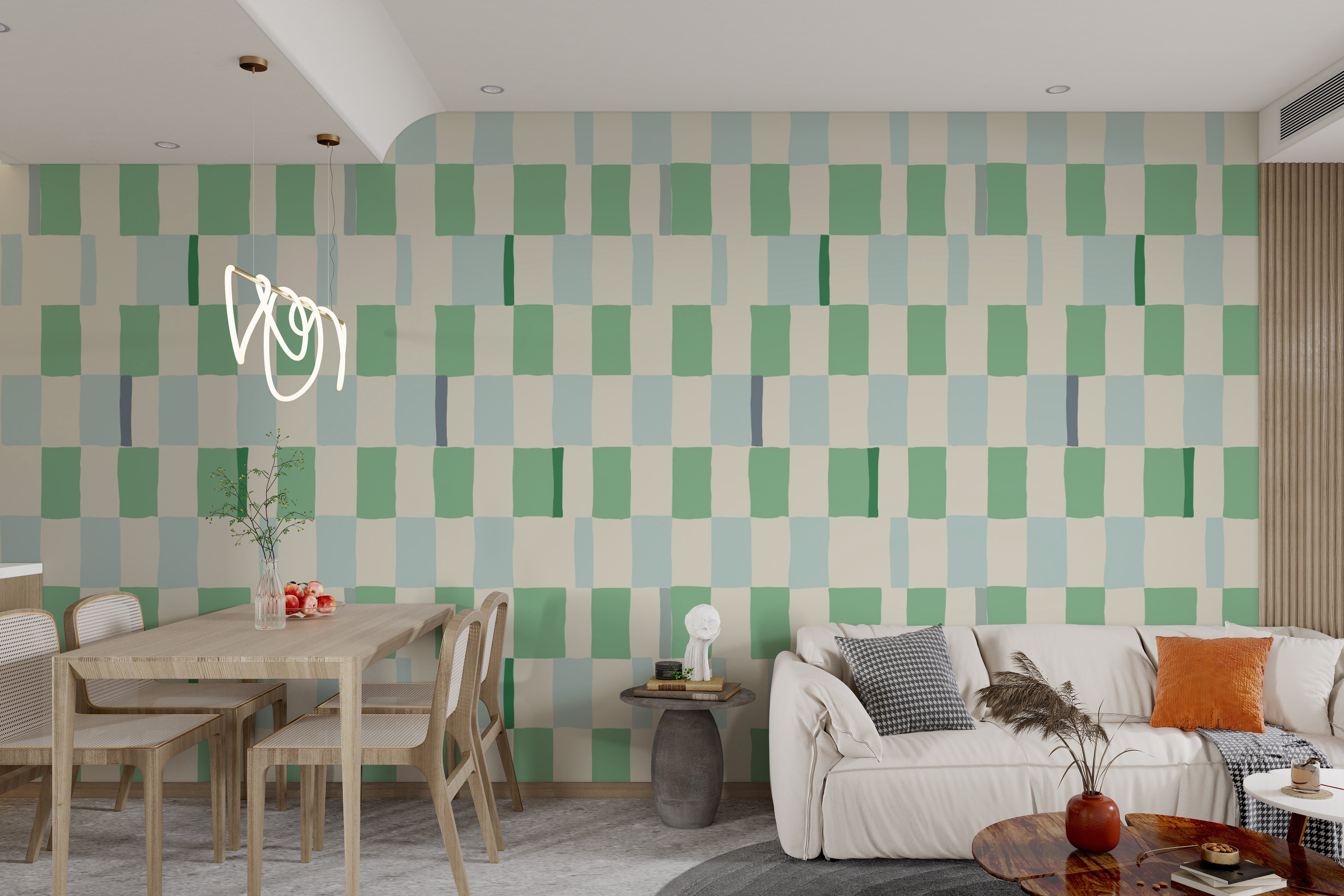 Sophisticated verdant breeze wallpaper for peaceful interiors.
