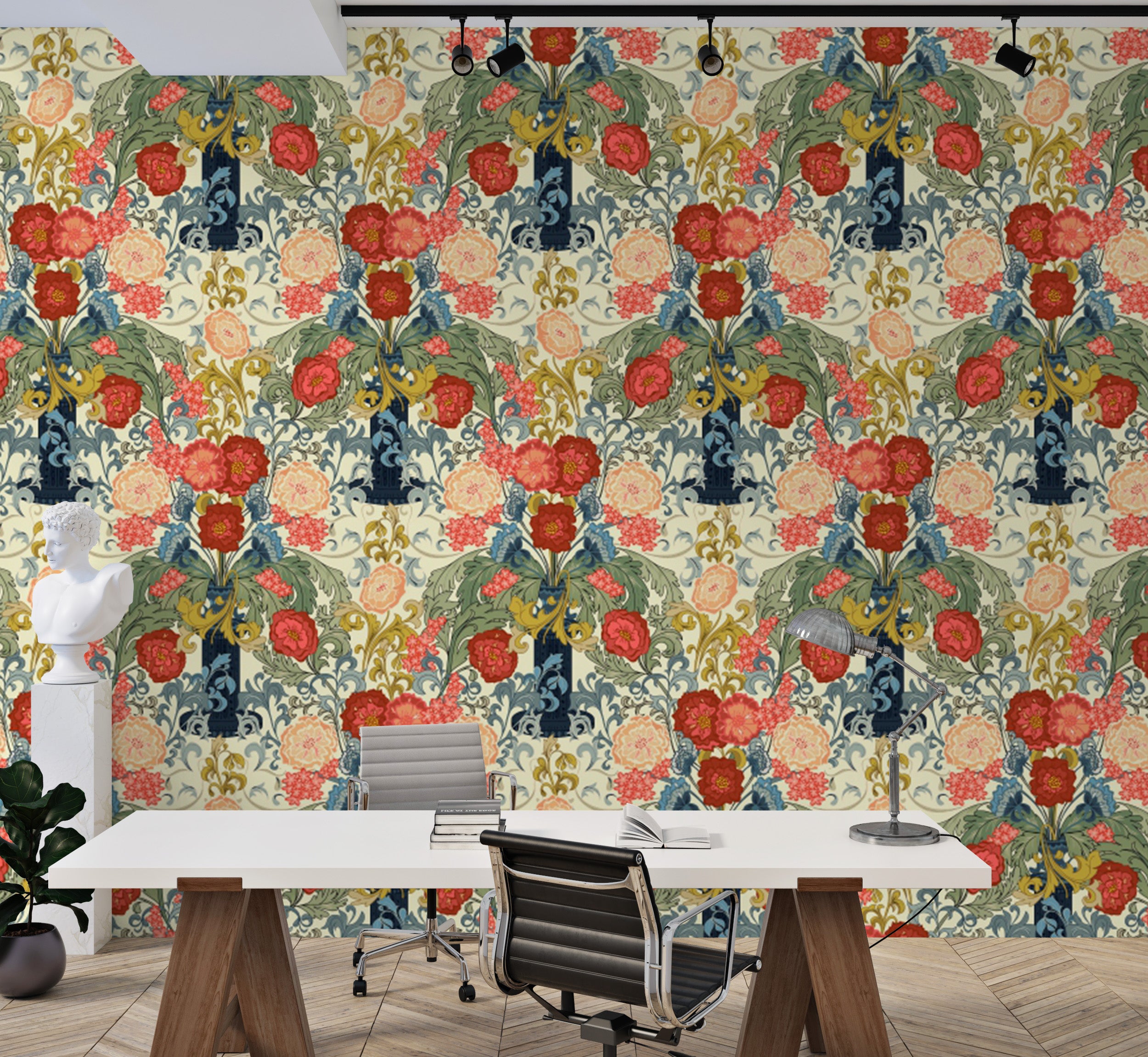 Heritage Rose Garden wallpaper with classic blooming roses.
