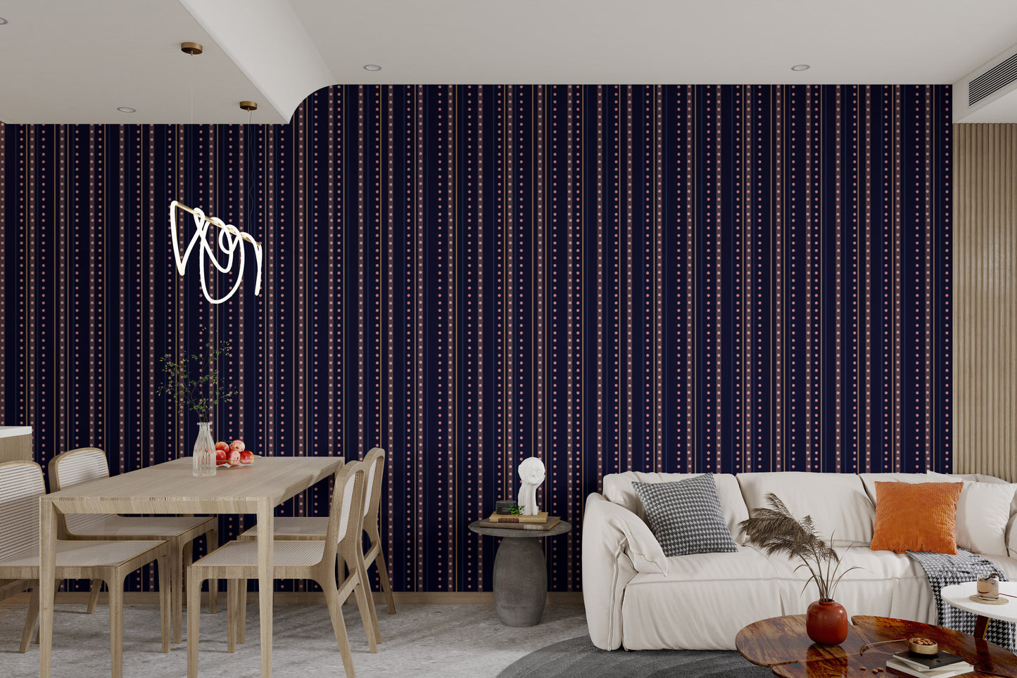 Indigo waltz wallpaper with twinkling stars