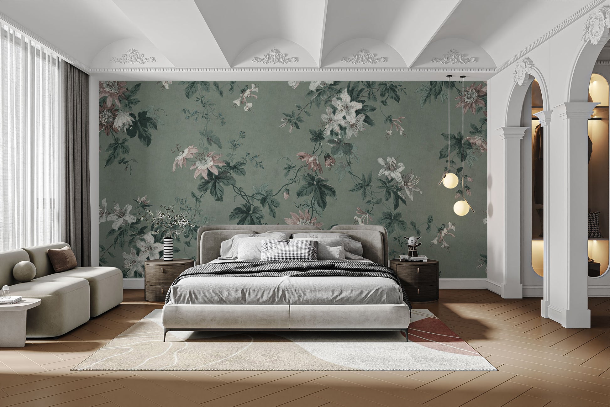 Green Chinoiserie Wallpaper Mural