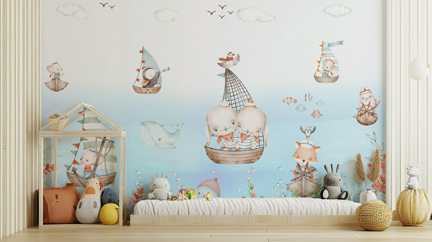 Nautical Nursery Voyage Wallpaper Mural for kids