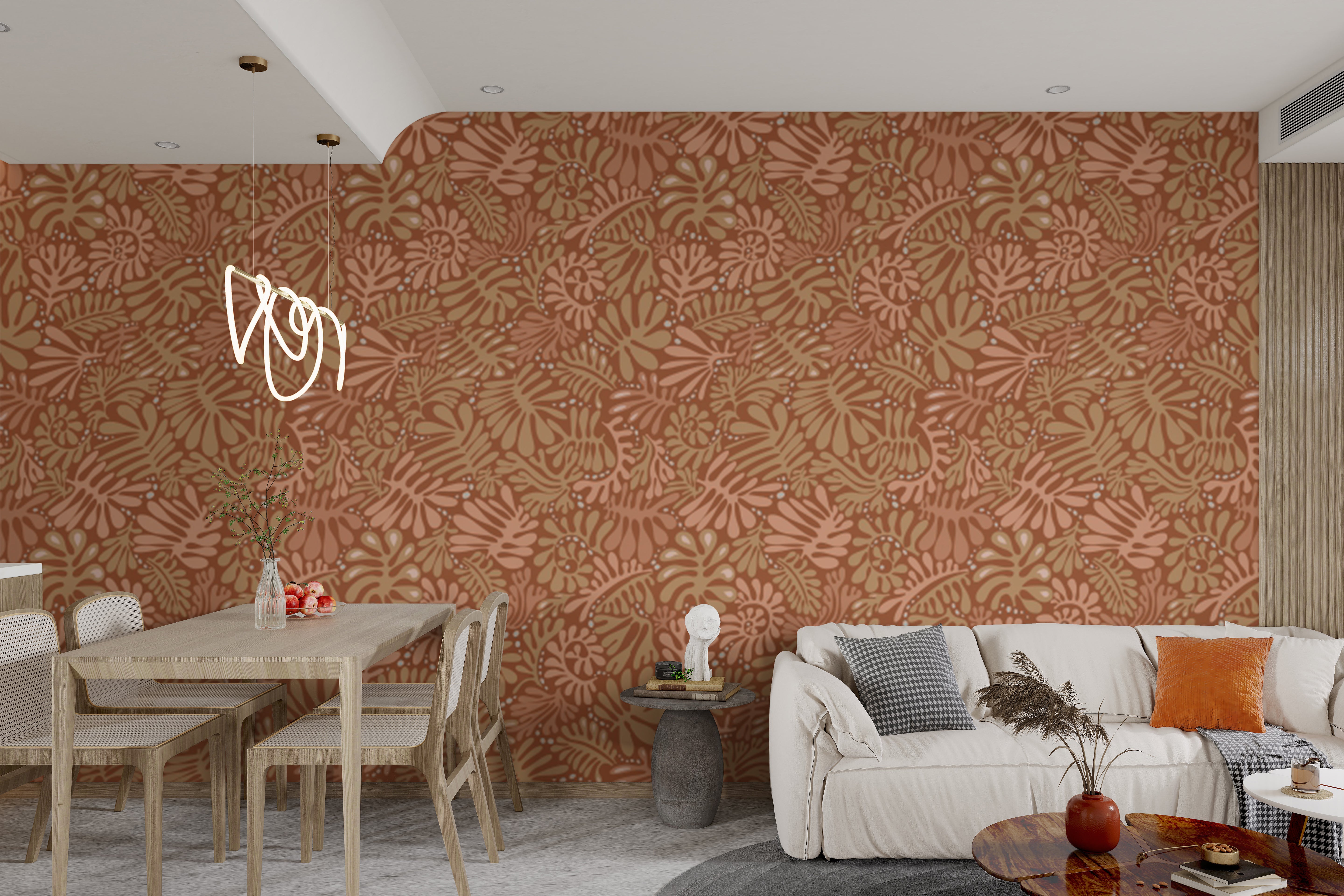 Rustic Matisse leaf wallpaper for serene walls