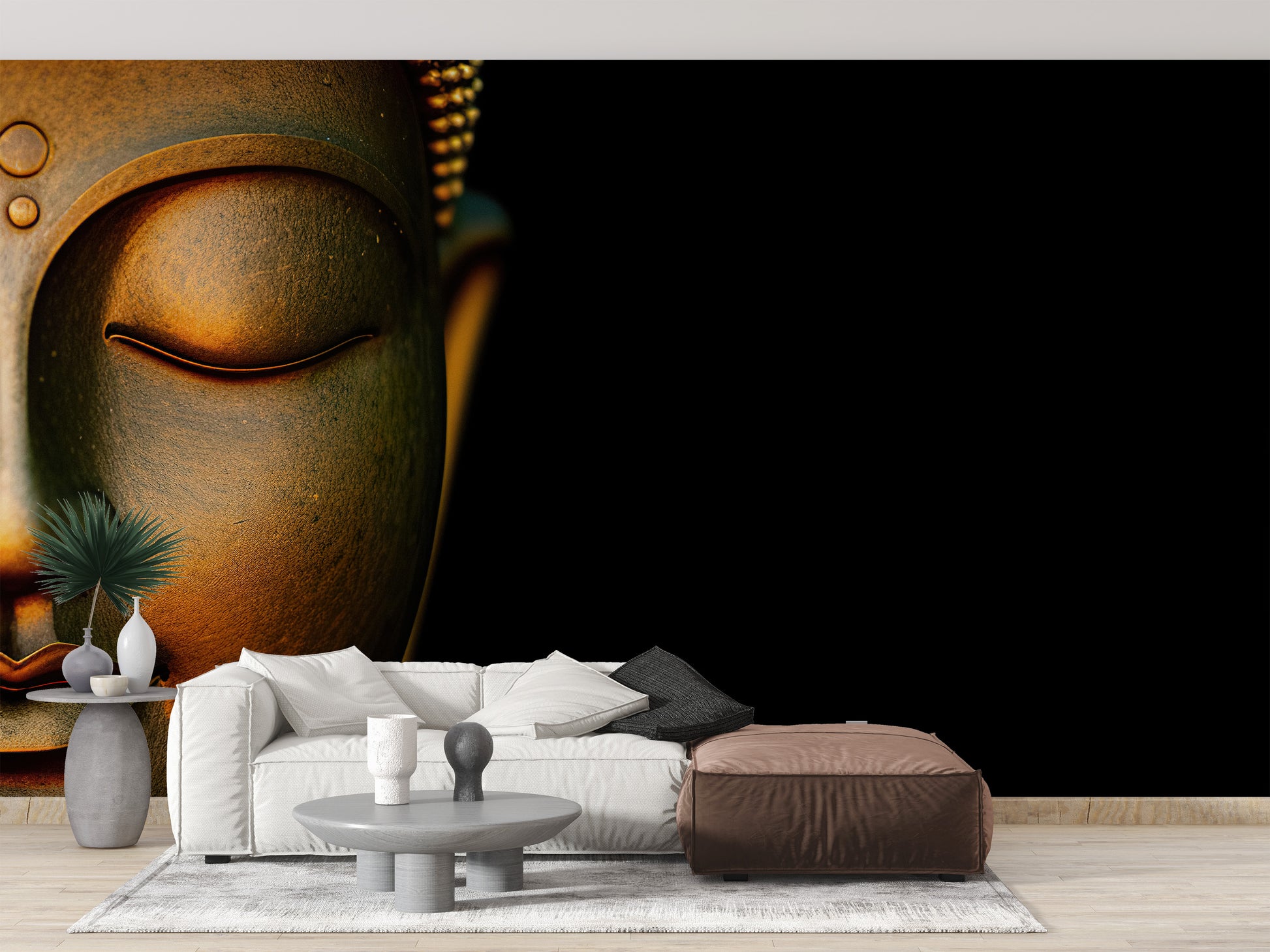 Peaceful Buddha Wall Mural Design
