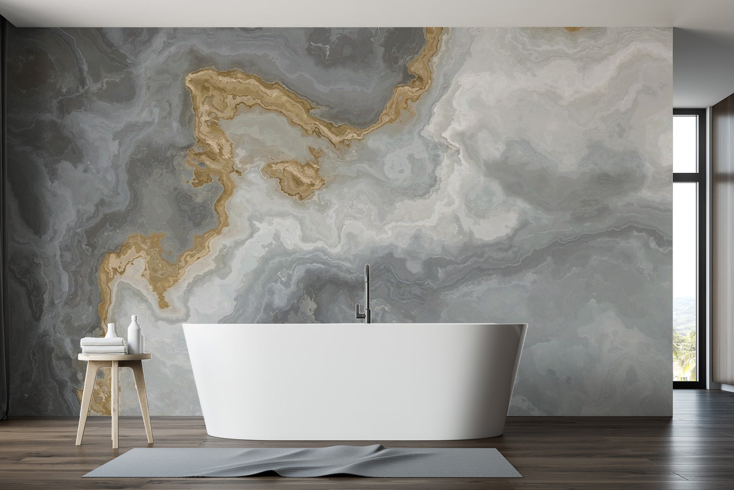 Gray Marble Wallpaper Mural - Giffywalls