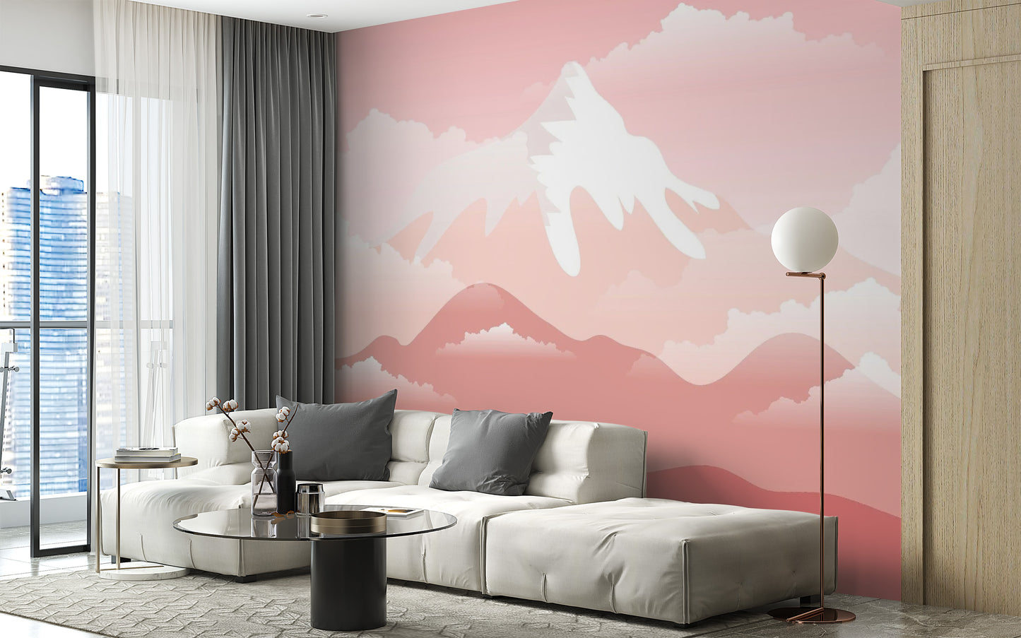 Pink Snow Capped Mountain Wallpaper - Giffywalls