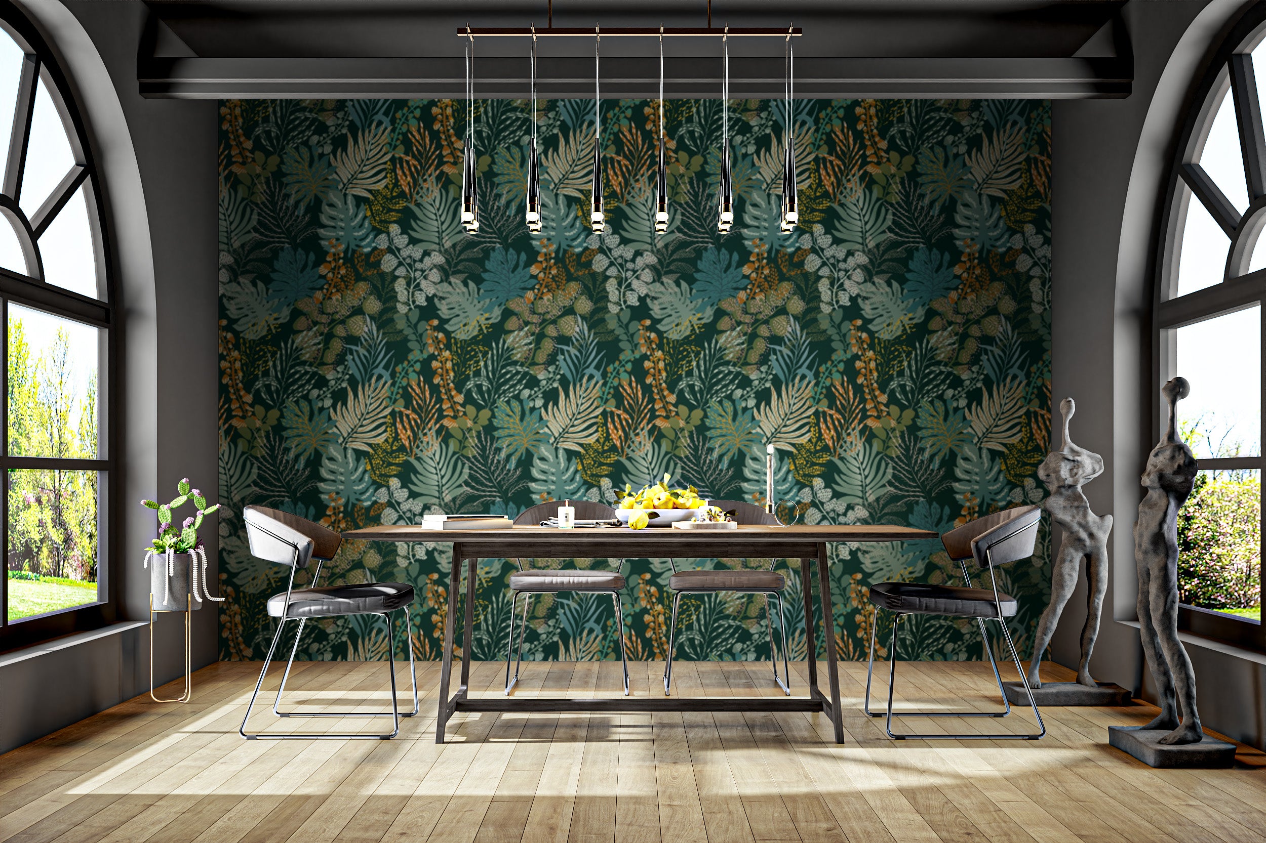 Self-adhesive wallpaper with whispering foliage charm