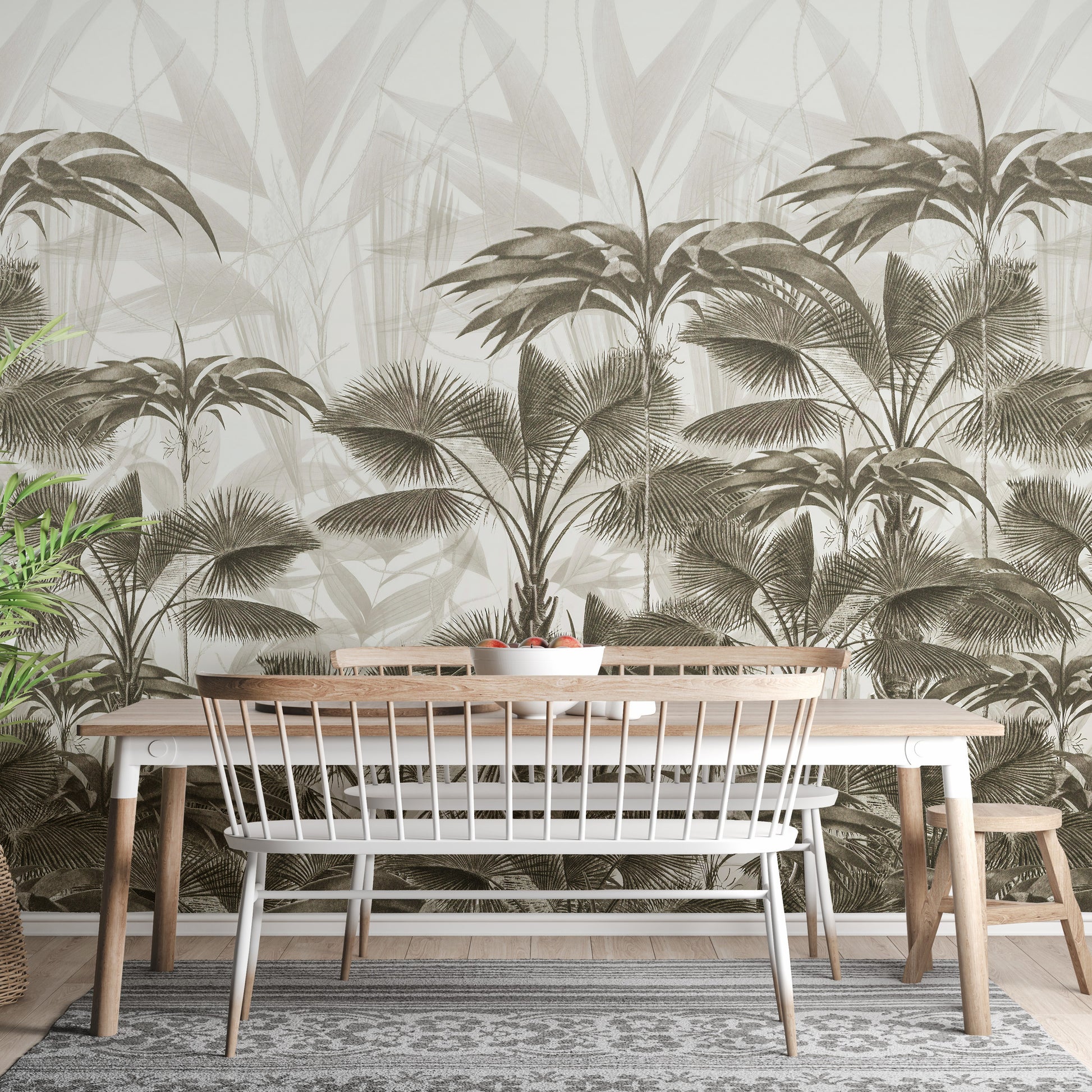 Lush Bushy Palms Mural Design
