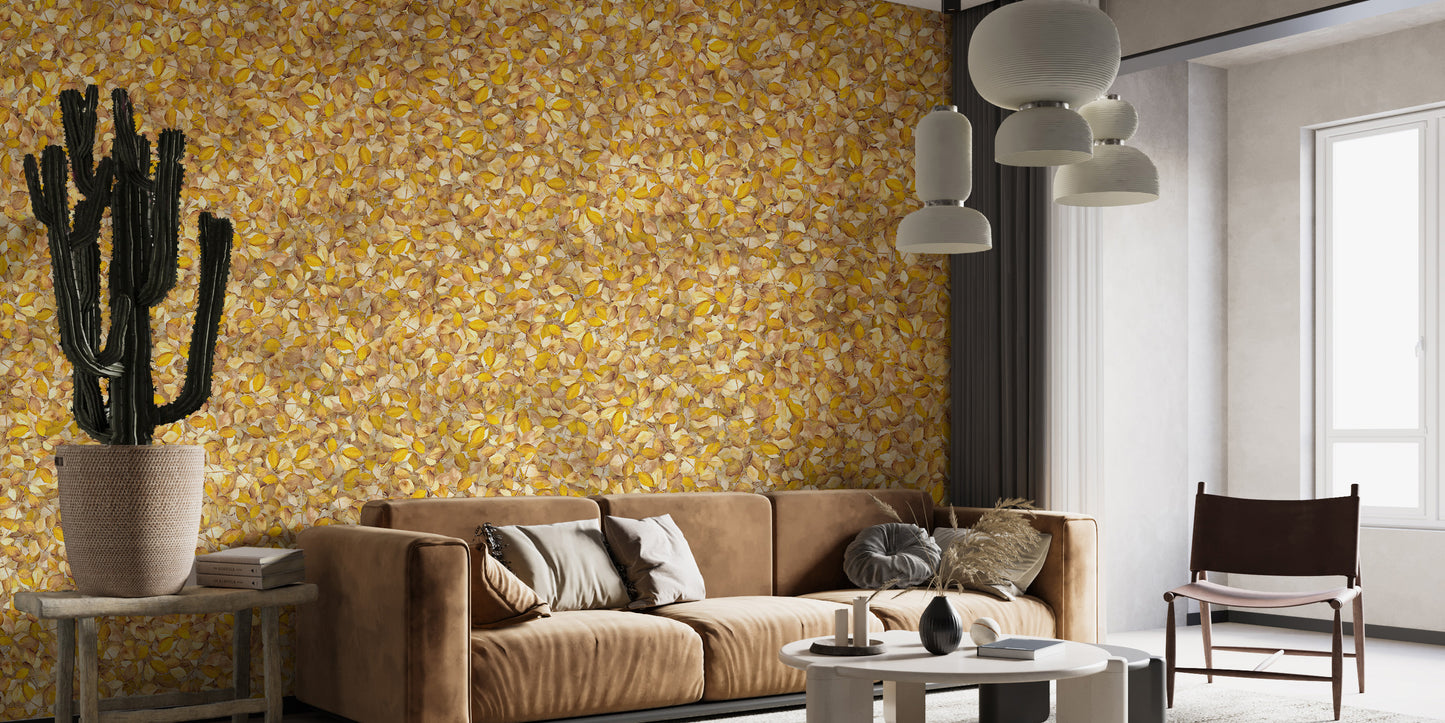 Watercolor Yellow Leaves Wallpaper Murals