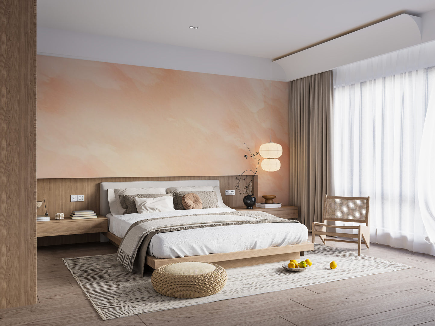 Soft peach melody Pantone design adds warmth to walls
