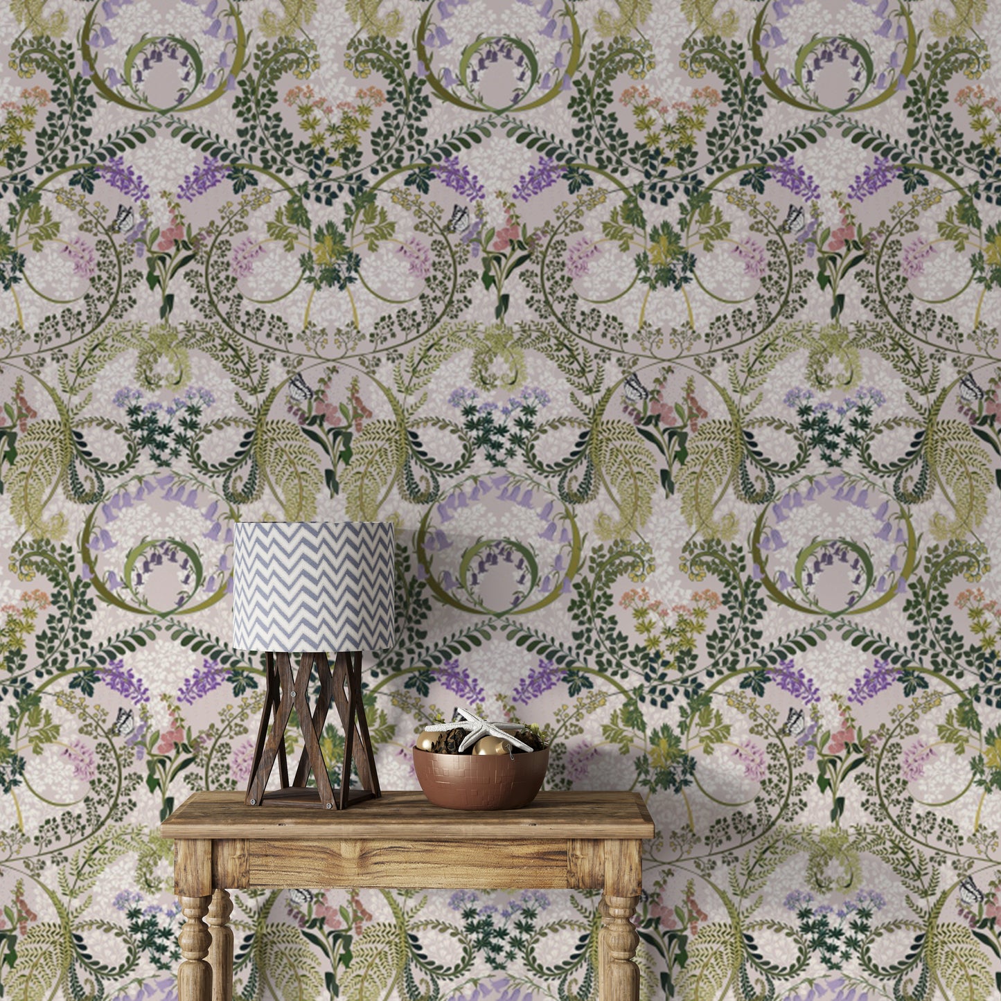 Magical forest-inspired Enchanted Forest Fauna wallpaper decor.