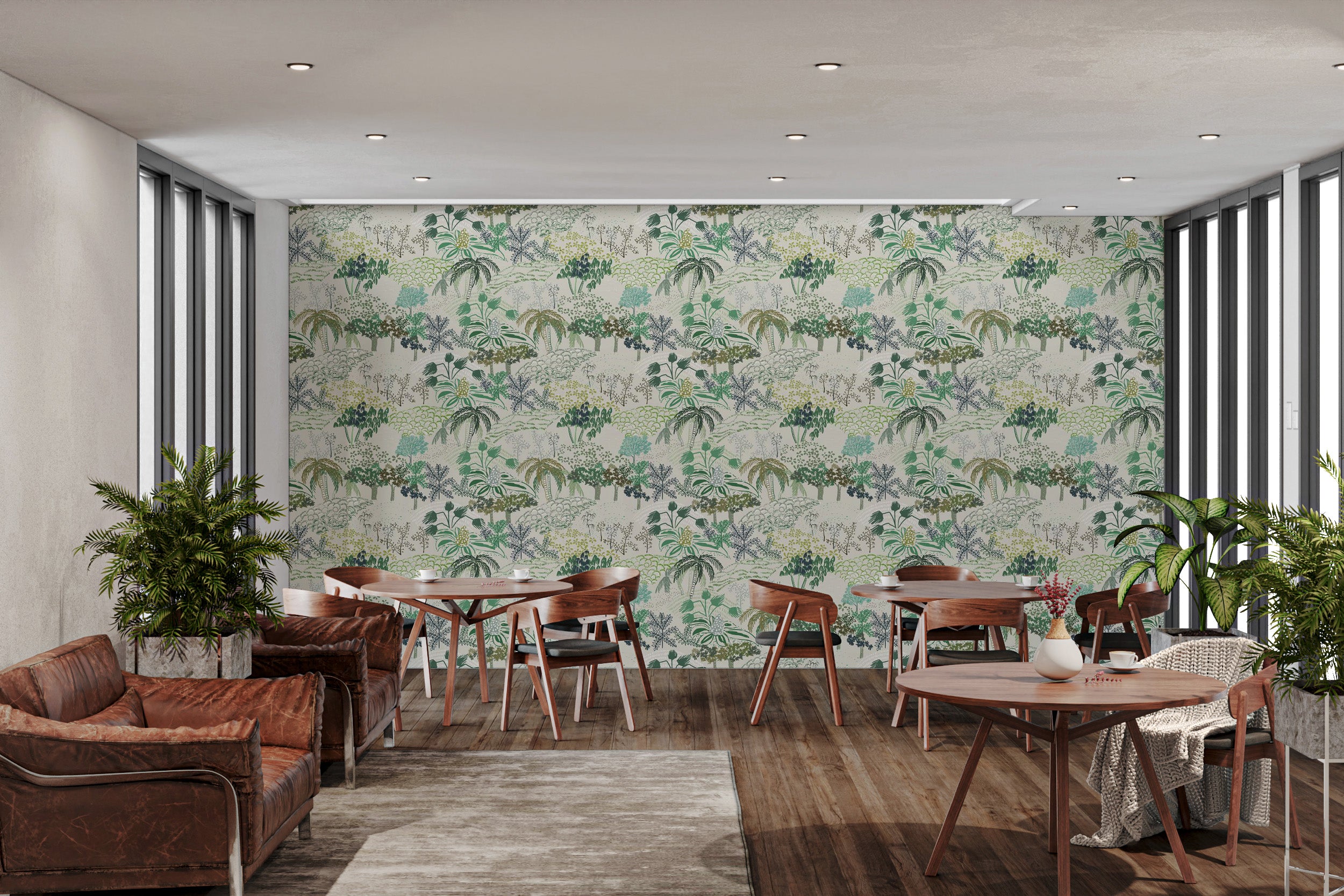 Sophisticated Verde Villa wallpaper for interiors