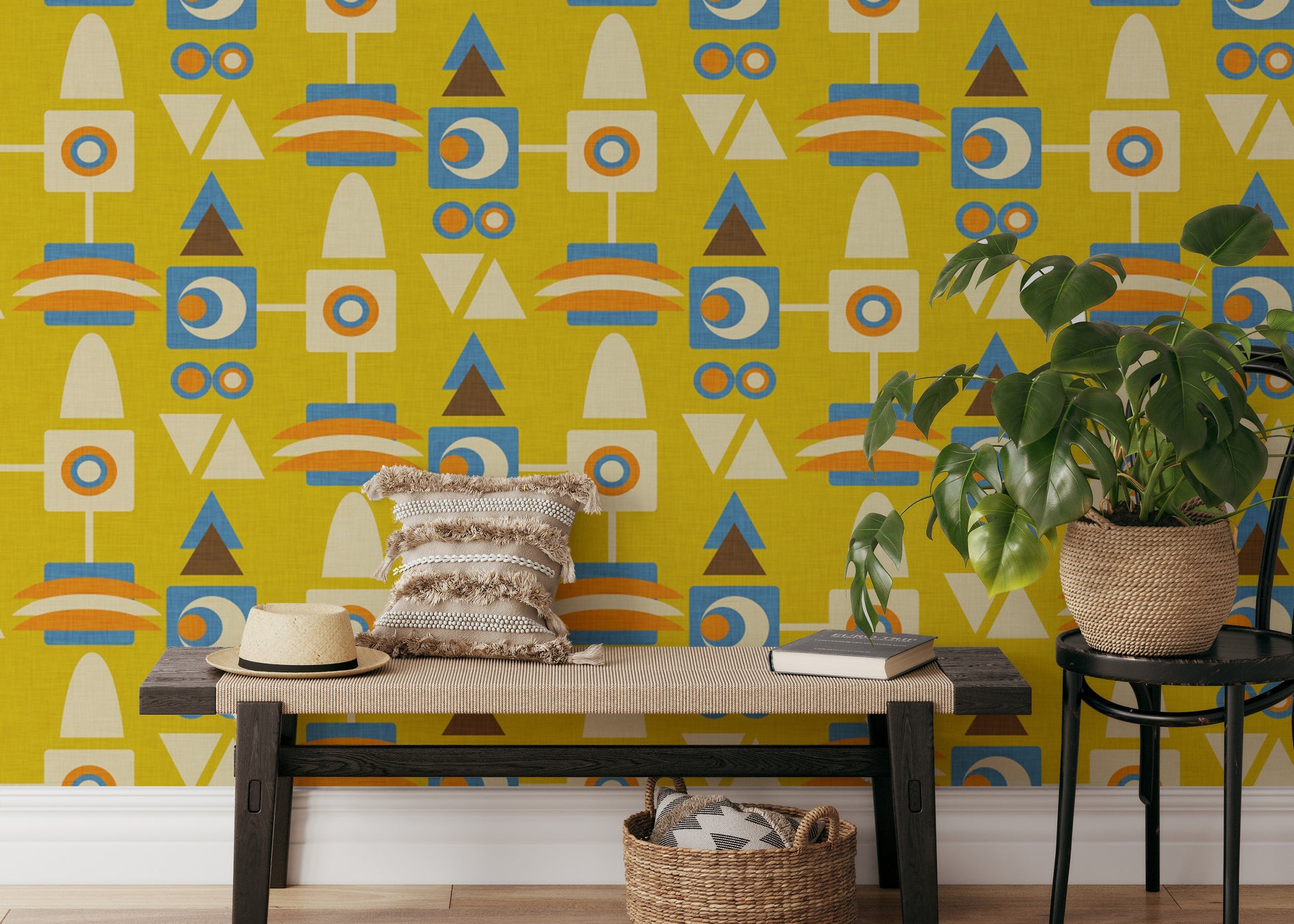 Unique retro wallpaper for lively interiors
