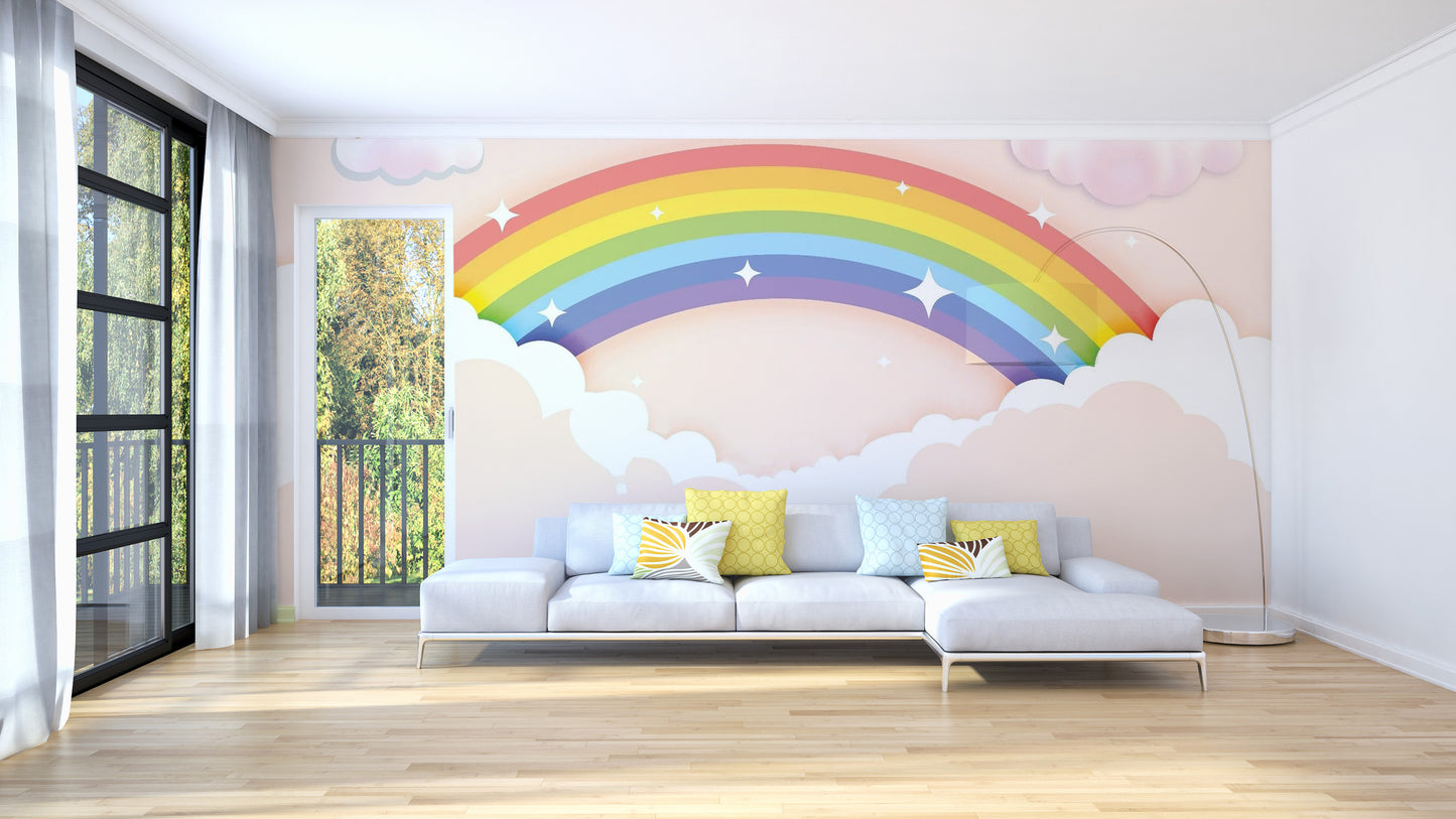 Colorful Rainbow Wallpaper Mural for Kids