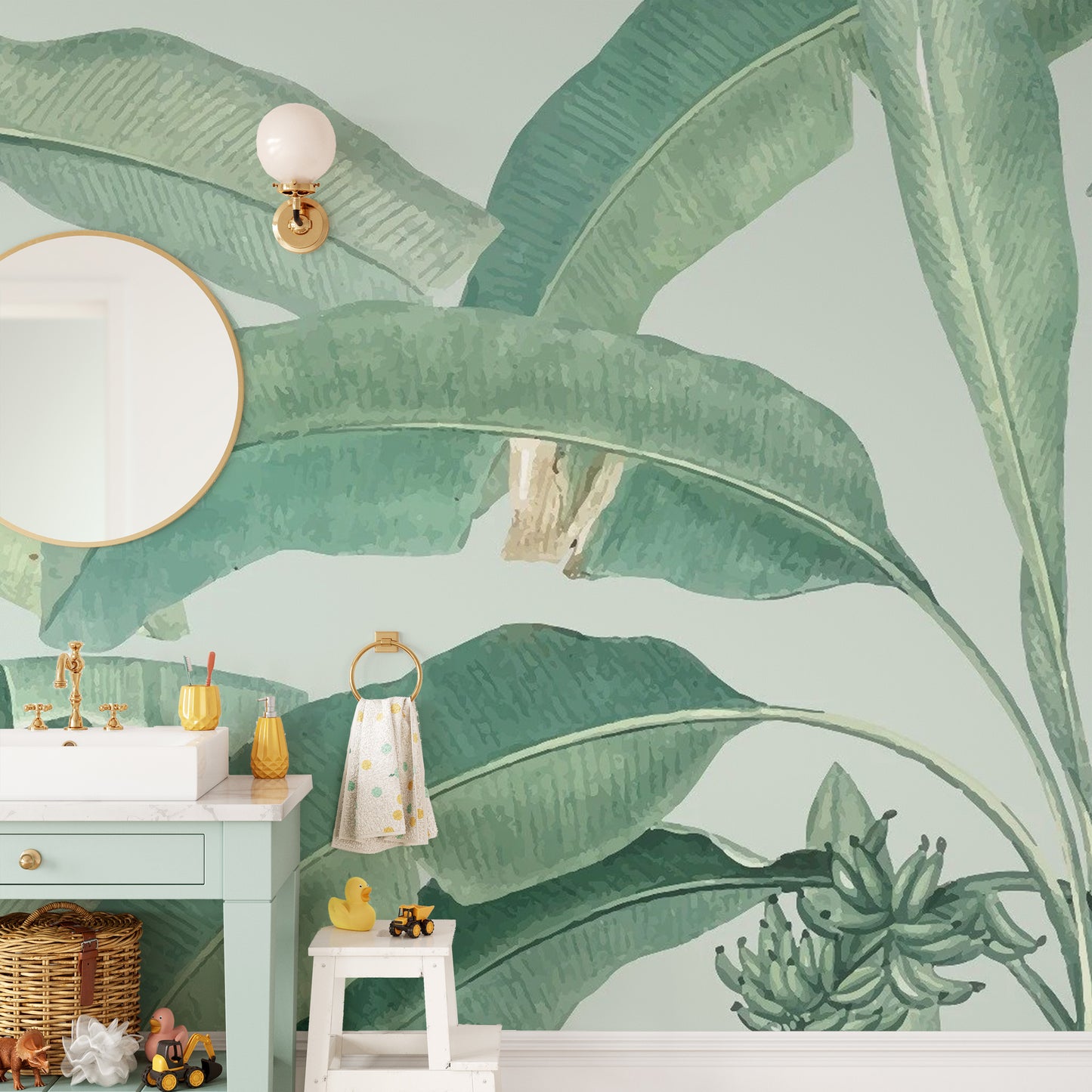 Tropical Banana Leaf Wallpaper Mural