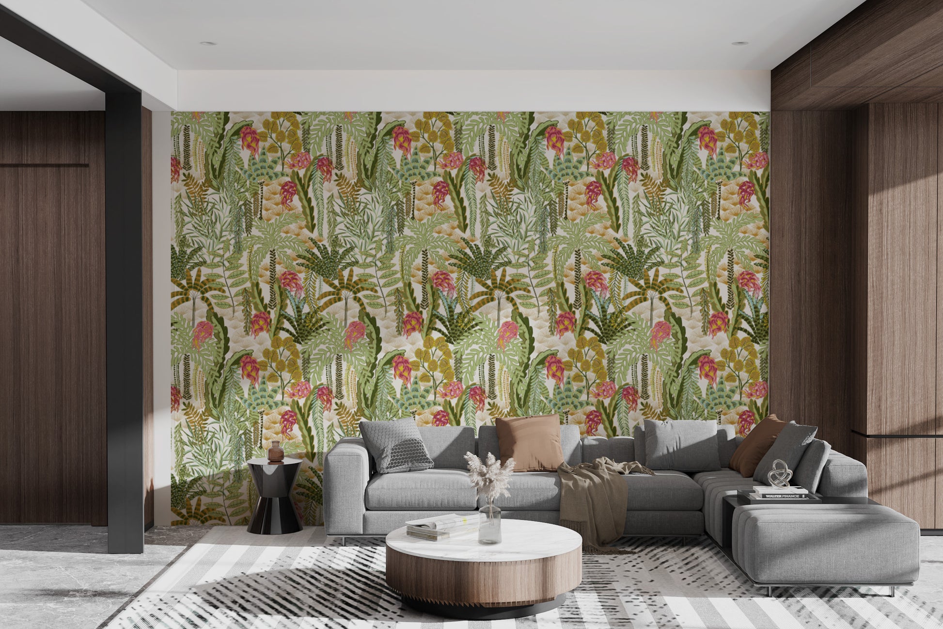 Tropical Vibrant Jungle Canopy wallpaper for bold interiors.
