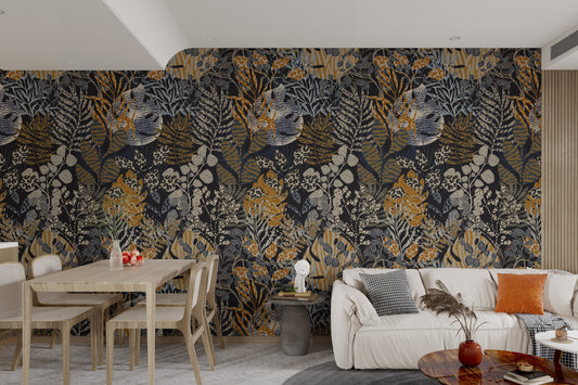 Botanical Nocturne Design Wallpaper Mural
