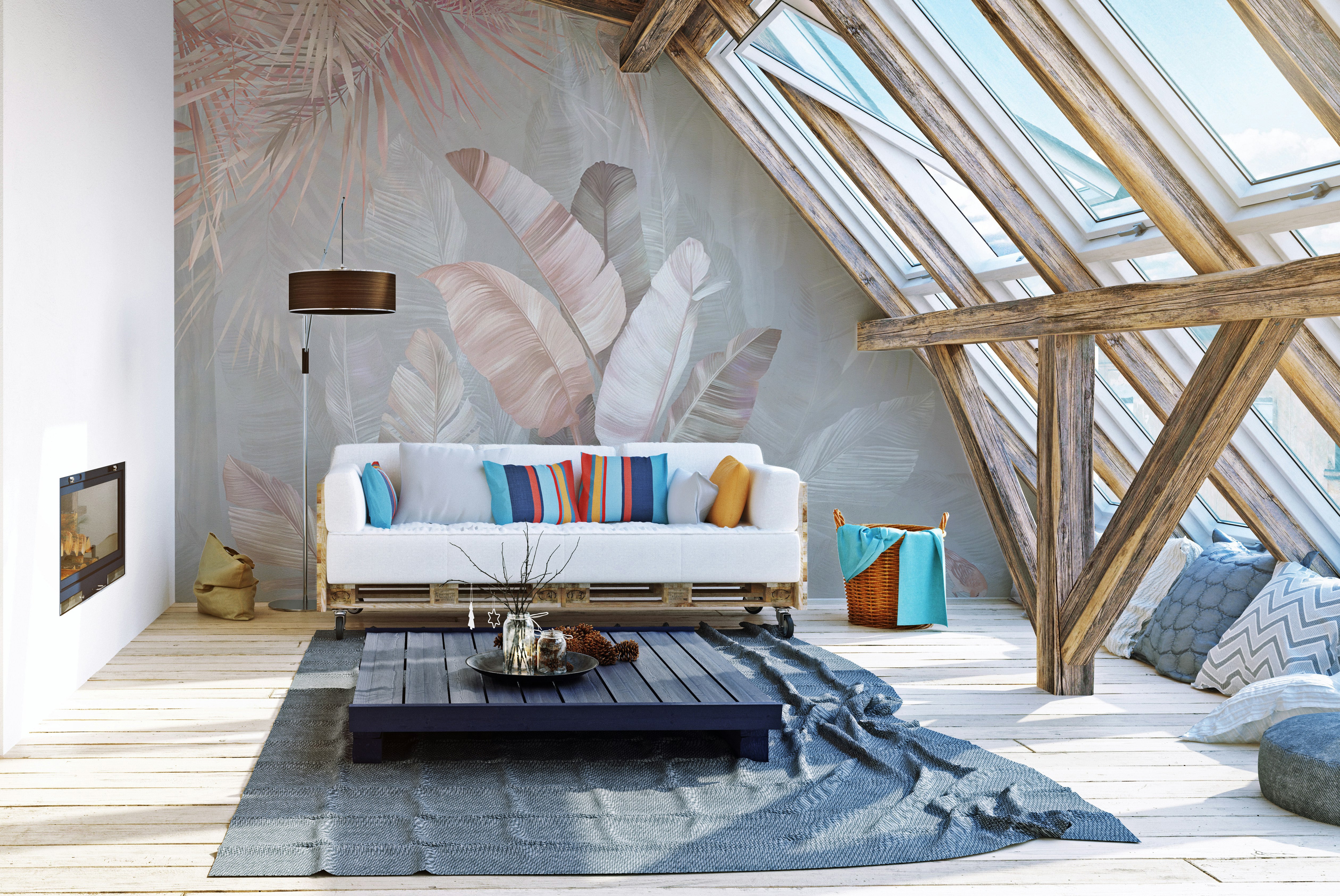 Tropical Escape with Soft Hues Wall Mural
