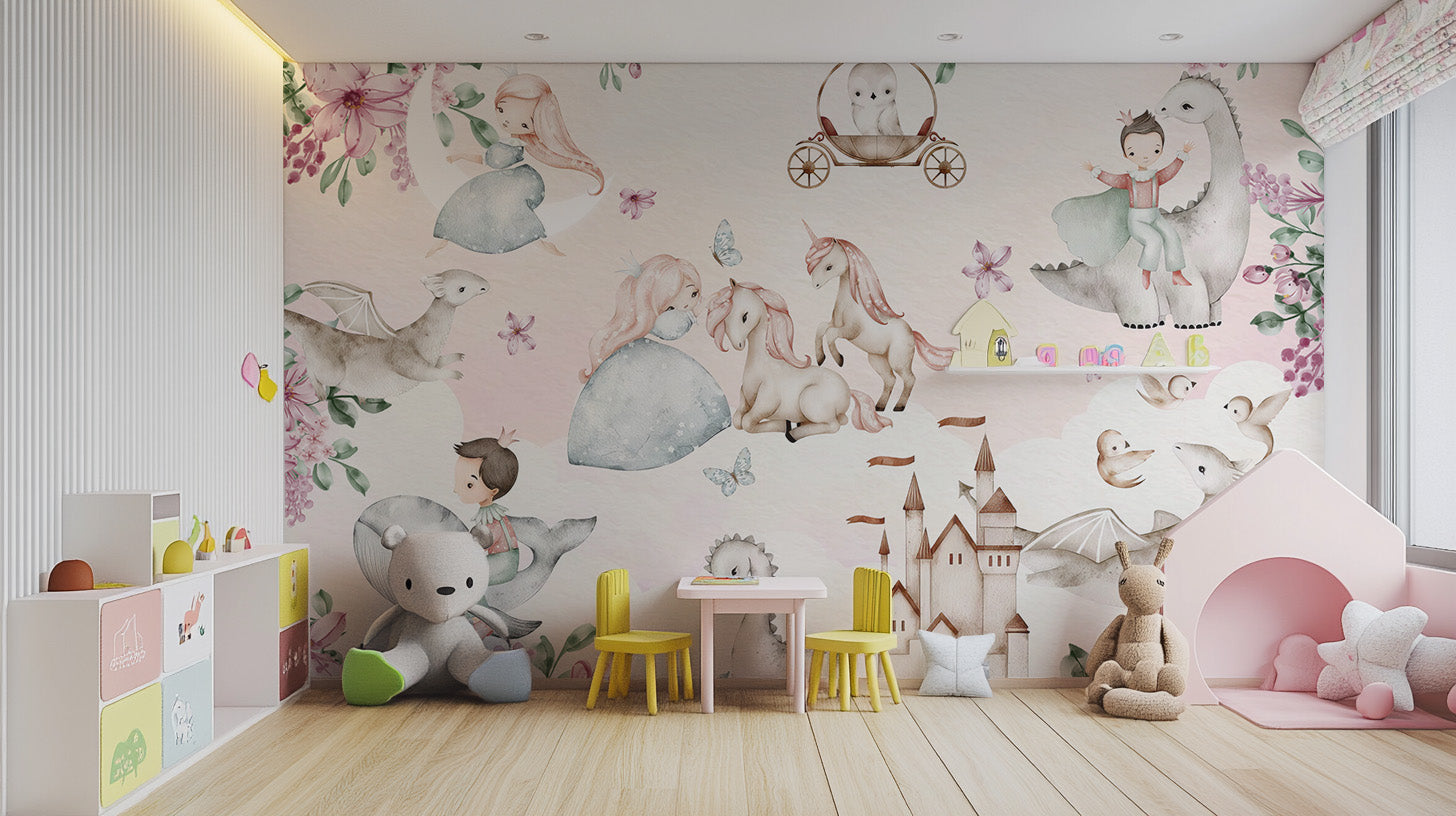 Whimsical journey in a storybook adventure wallpaper mural