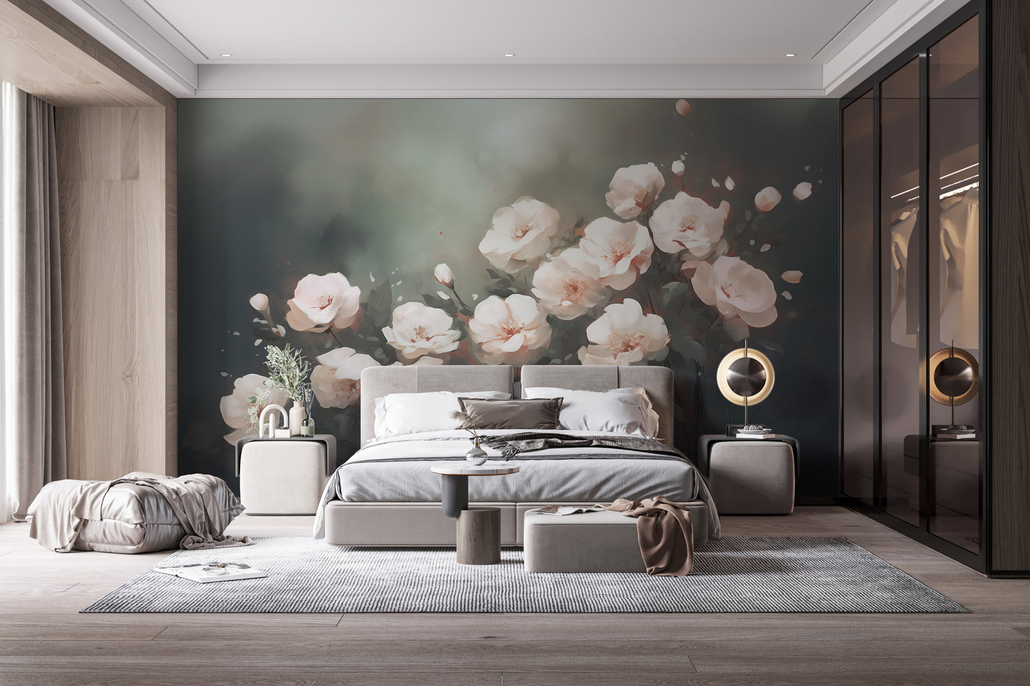 White Roses Wallpaper Mural