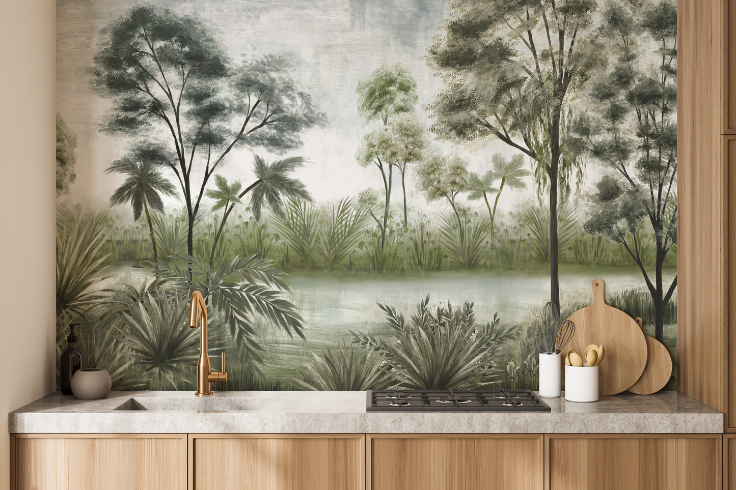 Deep Shady Forest Wallpaper Mural