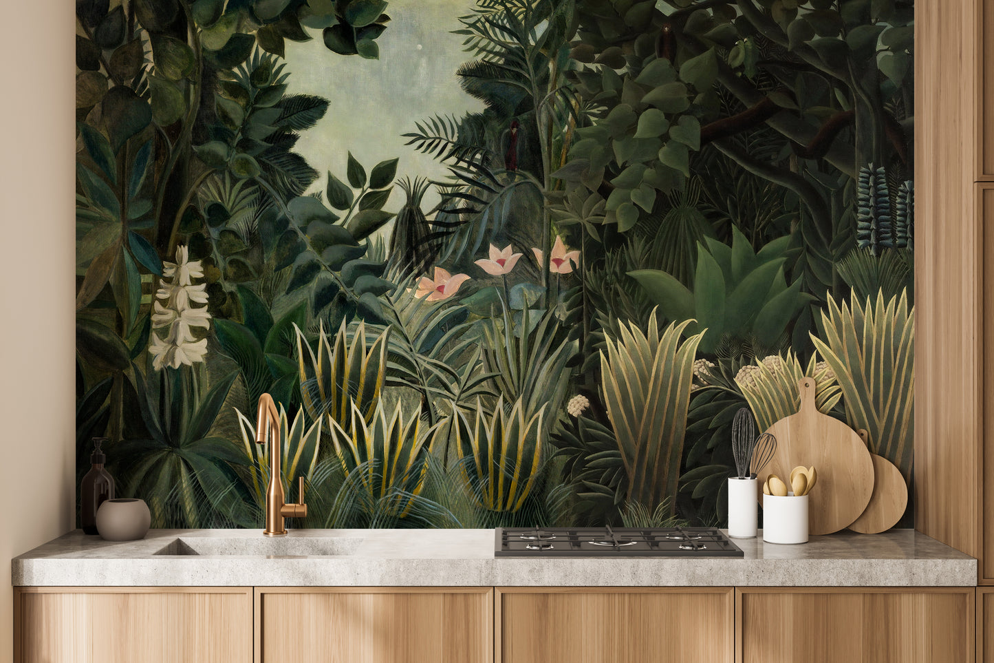 Tropical Forest Wall Mural Design
